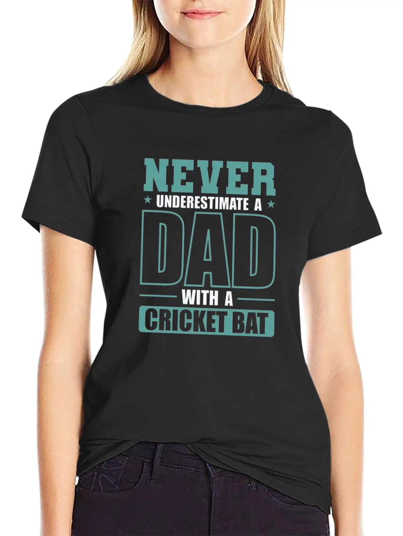 Never Underestimate A Dad With A Cricket Bat Modern Fit Casual T-Shirt – Clean And Versatile Design