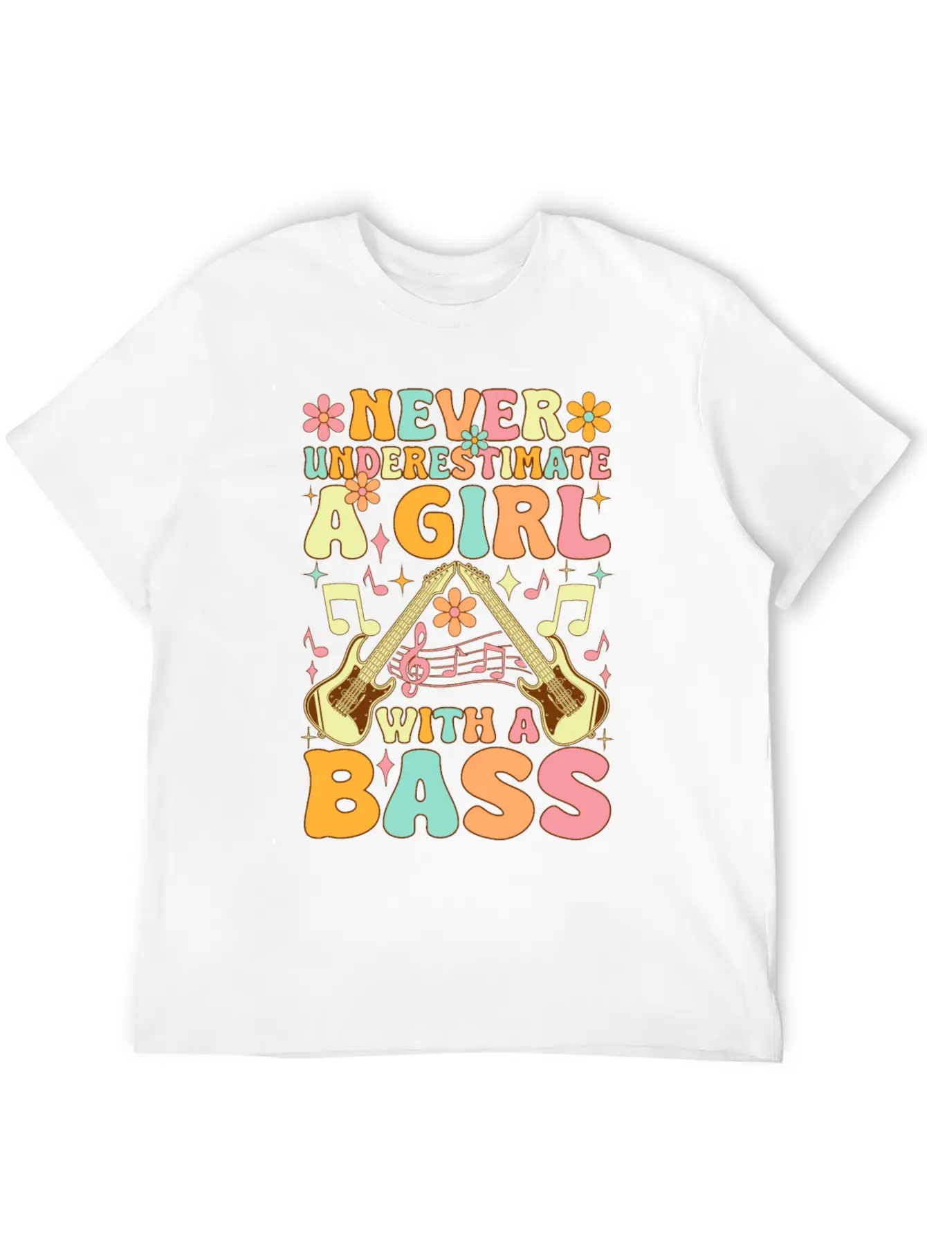 Never Underestimate A Girl With A Bass Groovy Bass Classic Cotton Tee – Unisex Comfort For Any Season