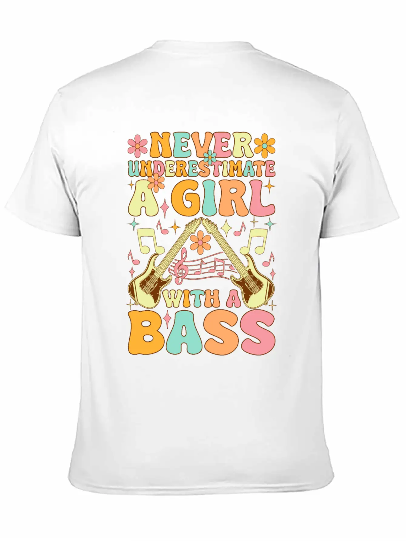 Never Underestimate A Girl With A Bass Groovy Bass Classic Cotton Tee – Unisex Comfort For Any Season