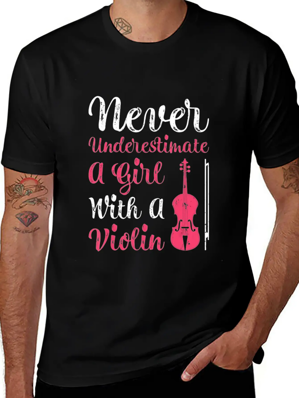 Never Underestimate A Girl With A Violin Timeless Short Sleeve Tee – Comfy And Minimalist Design