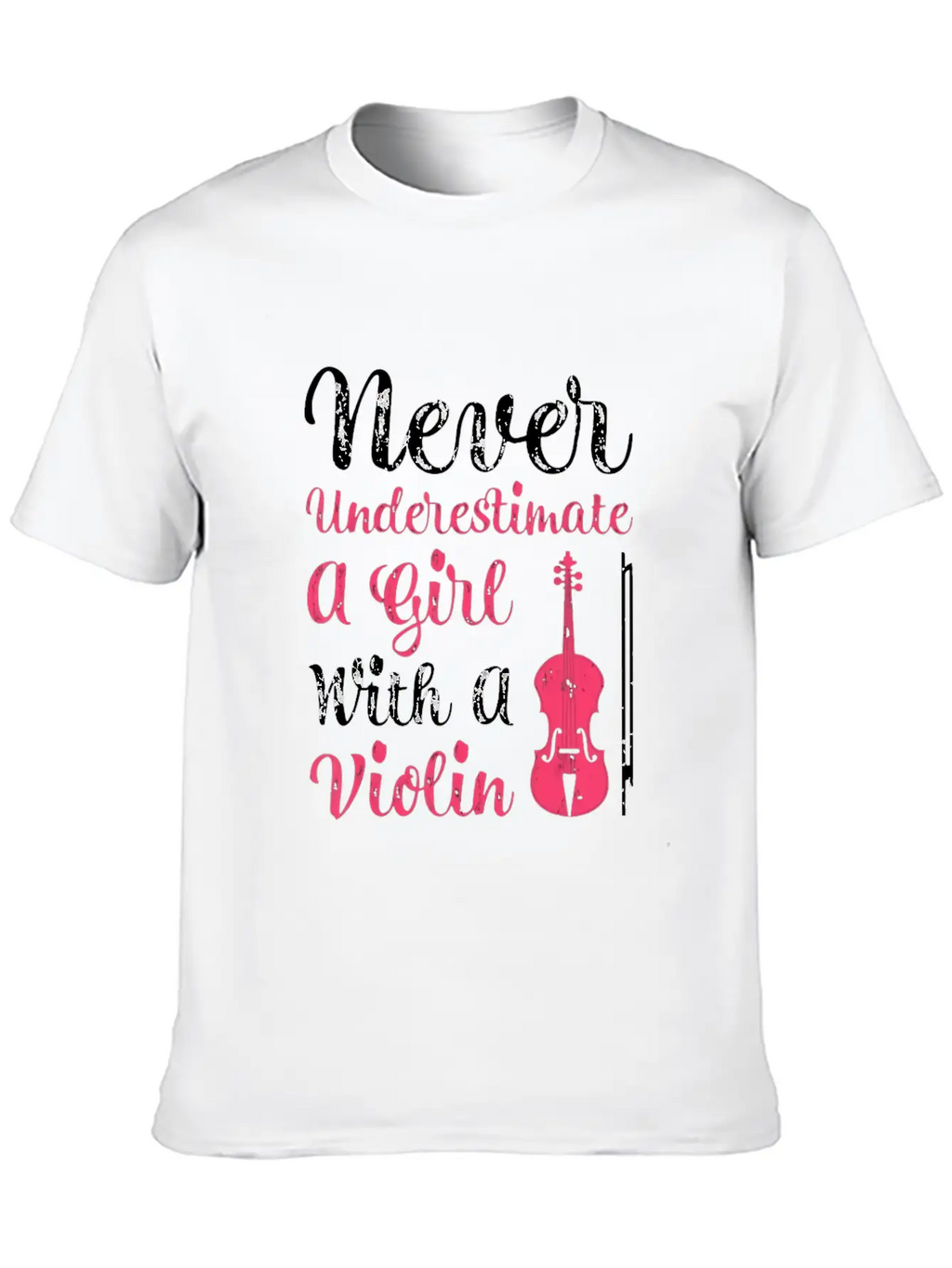 Never Underestimate A Girl With A Violin Timeless Short Sleeve Tee – Comfy And Minimalist Design