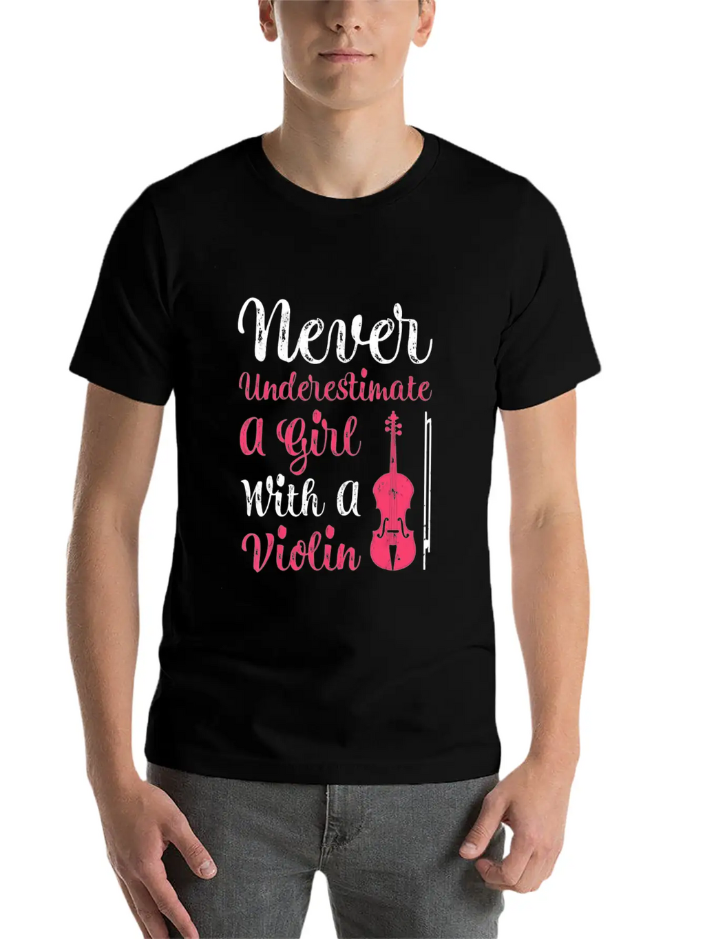 Never Underestimate A Girl With A Violin Timeless Short Sleeve Tee – Comfy And Minimalist Design