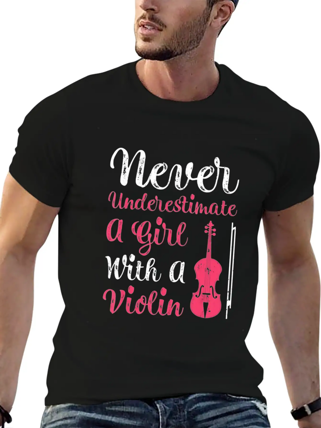 Never Underestimate A Girl With A Violin Timeless Short Sleeve Tee – Comfy And Minimalist Design