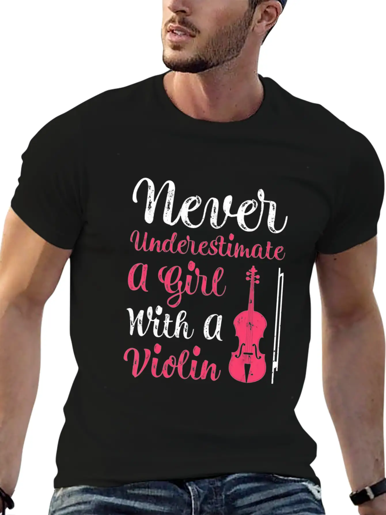 Never Underestimate A Girl With A Violin Timeless Short Sleeve Tee – Comfy And Minimalist Design