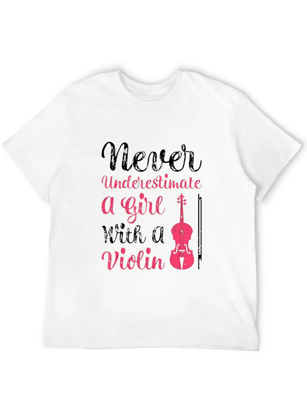 Never Underestimate A Girl With A Violin Timeless Short Sleeve Tee – Comfy And Minimalist Design