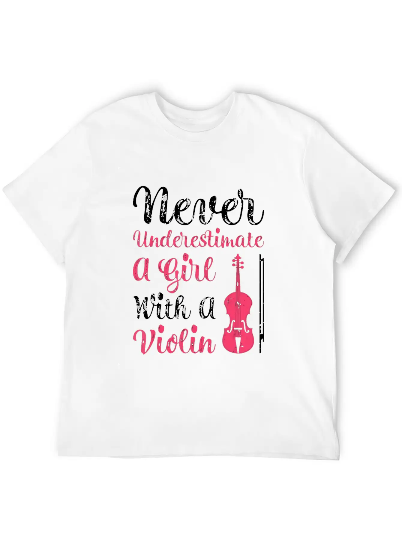 Never Underestimate A Girl With A Violin Timeless Short Sleeve Tee – Comfy And Minimalist Design