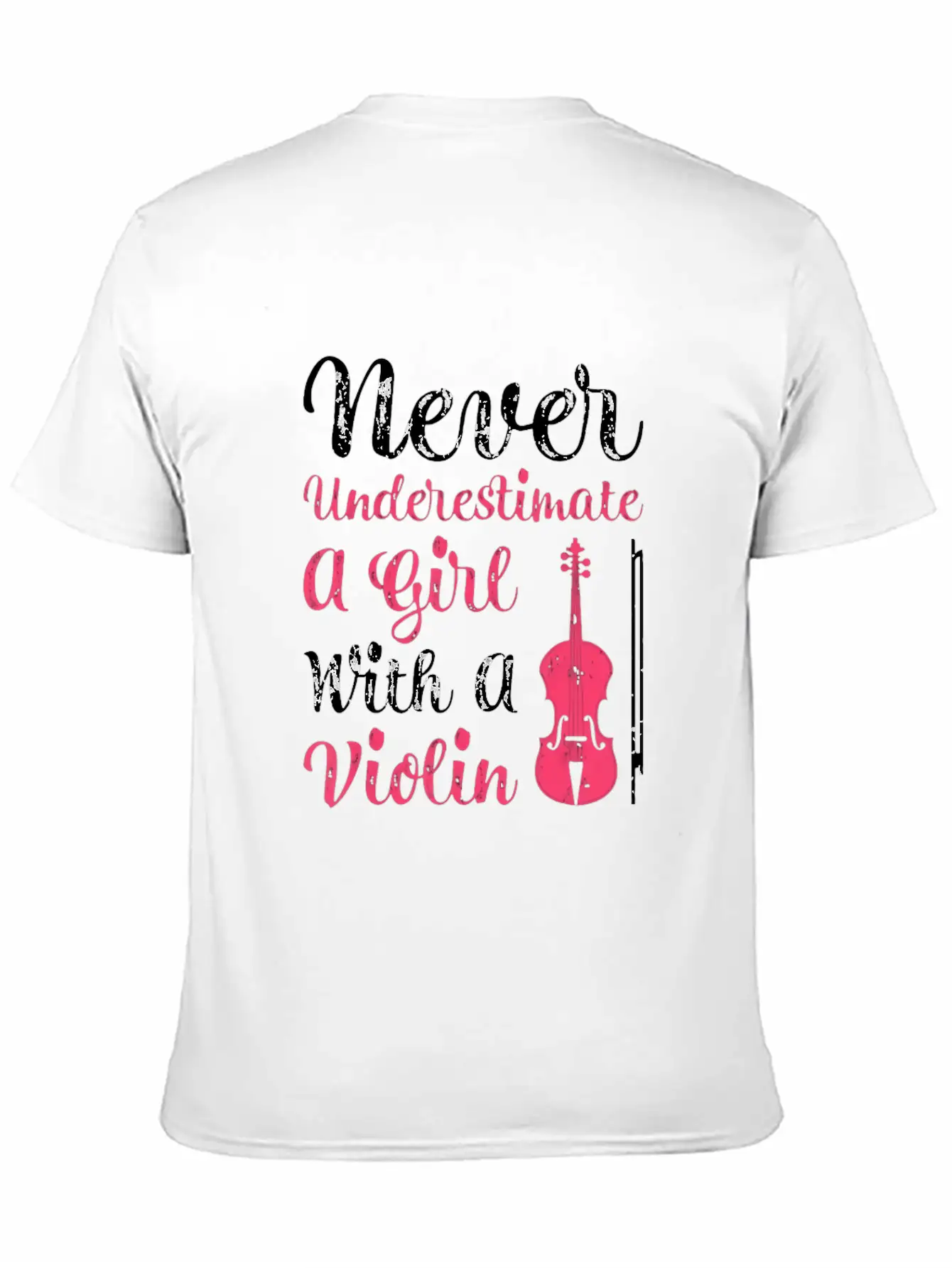 Never Underestimate A Girl With A Violin Timeless Short Sleeve Tee – Comfy And Minimalist Design