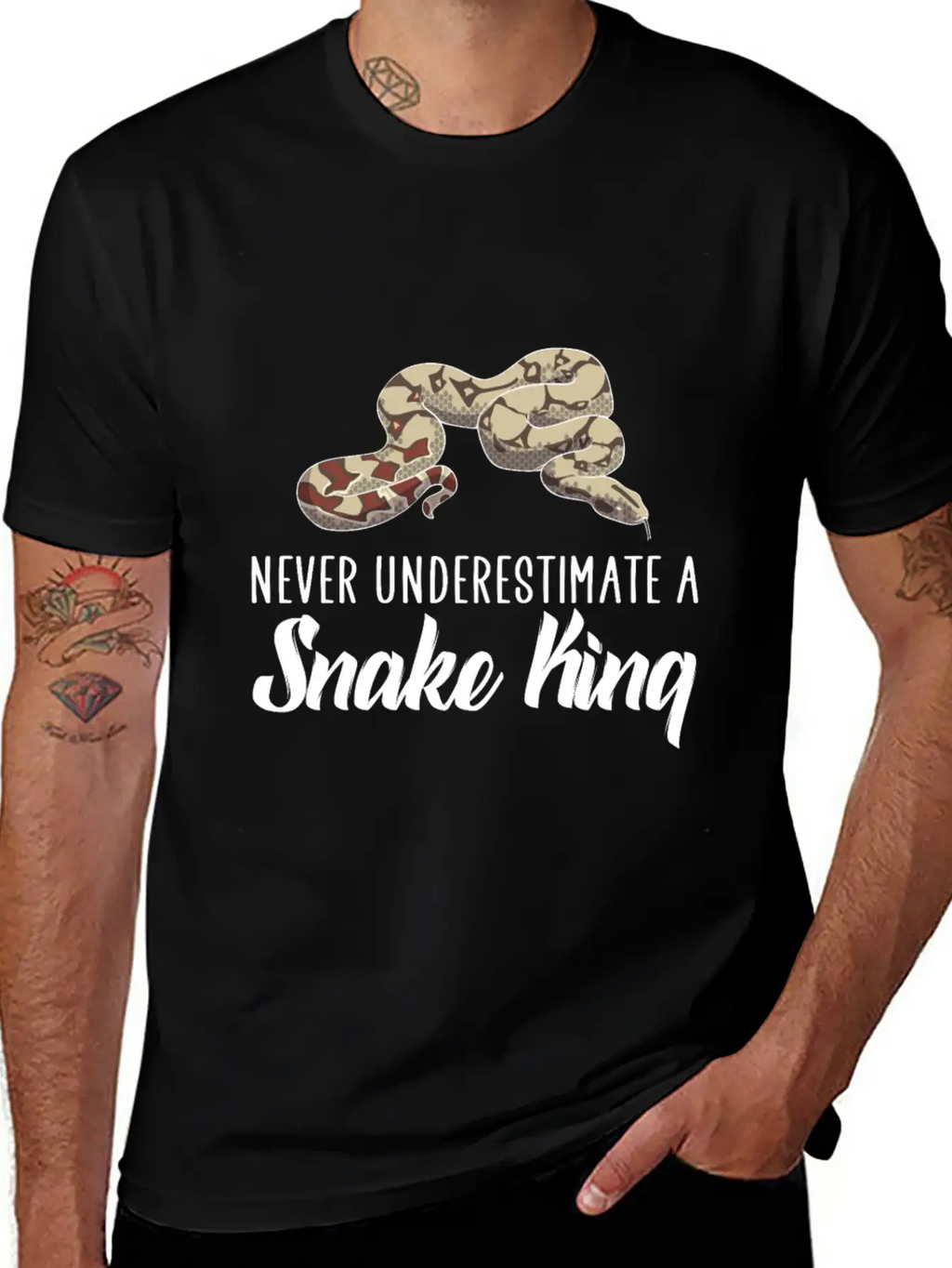 Never Underestimate A Snake King Breathable Soft Cotton T-Shirt – Timeless Casual Look