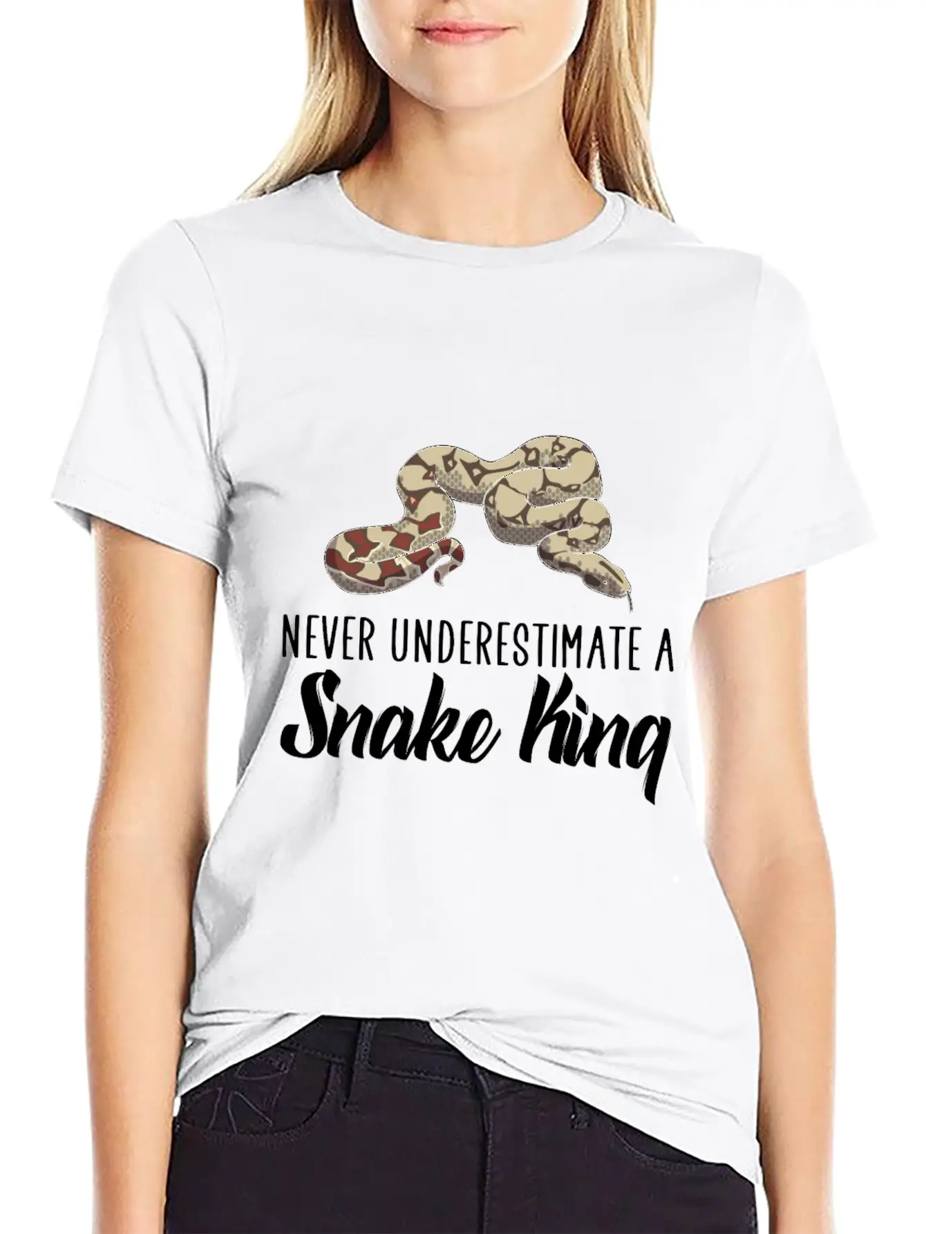 Never Underestimate A Snake King Breathable Soft Cotton T-Shirt – Timeless Casual Look