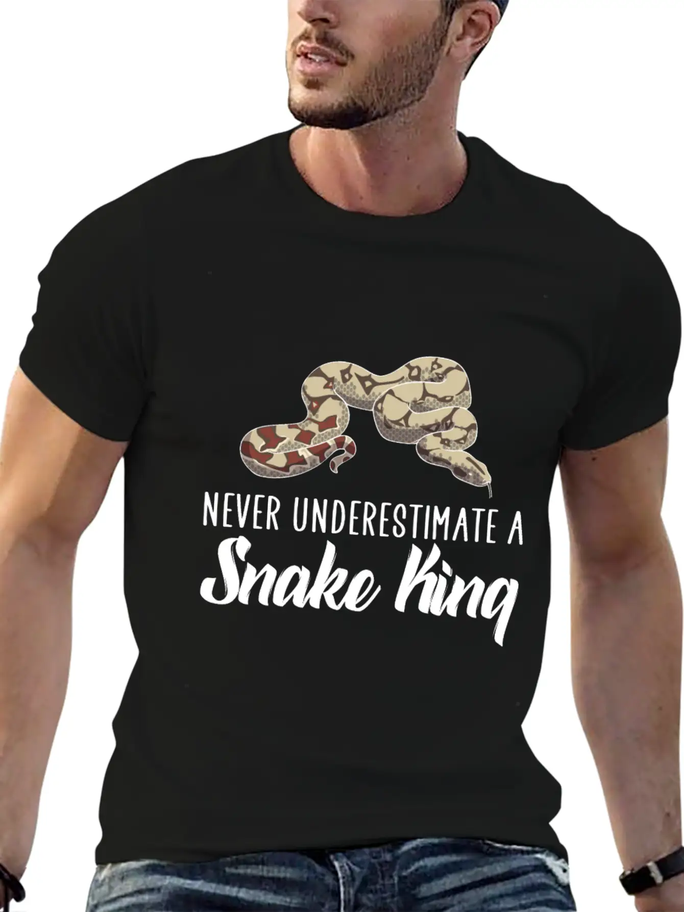 Never Underestimate A Snake King Breathable Soft Cotton T-Shirt – Timeless Casual Look