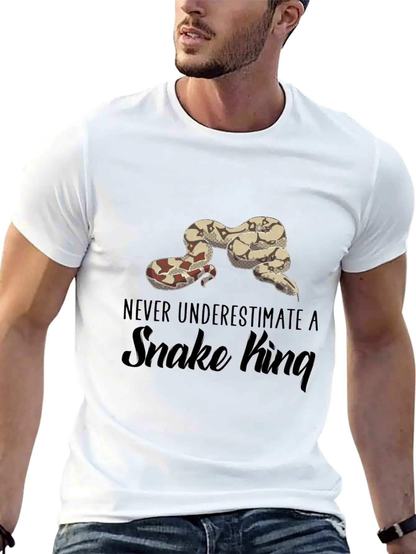 Never Underestimate A Snake King Breathable Soft Cotton T-Shirt – Timeless Casual Look