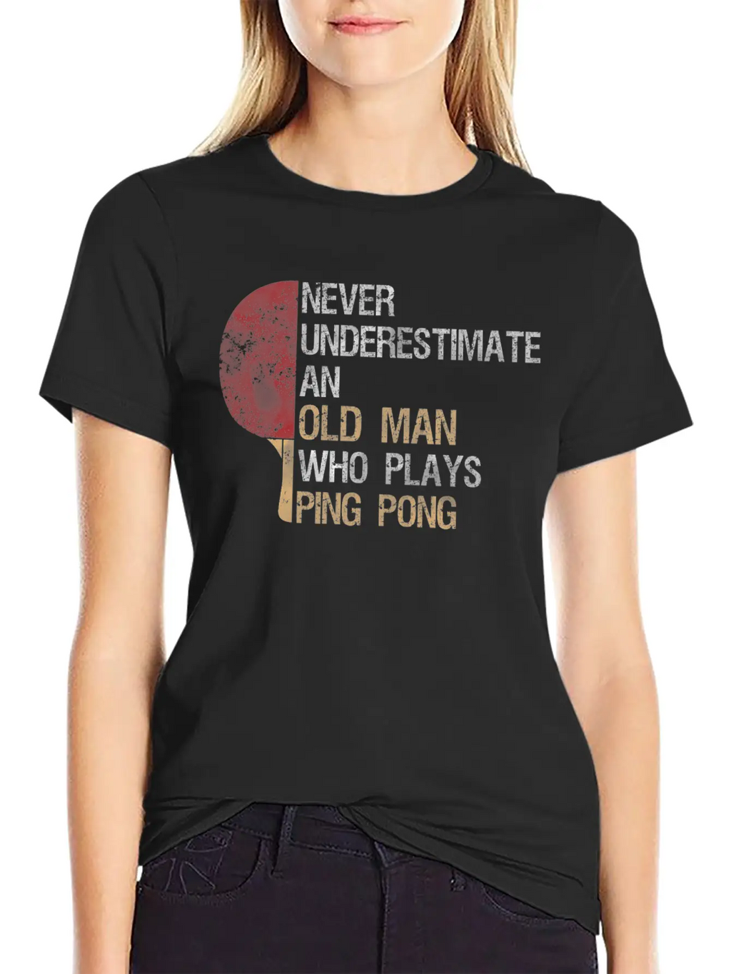 Never Underestimate An Old Man Who Plays Ping Pong Classic Cotton Tee – Unisex Comfort For Any Season