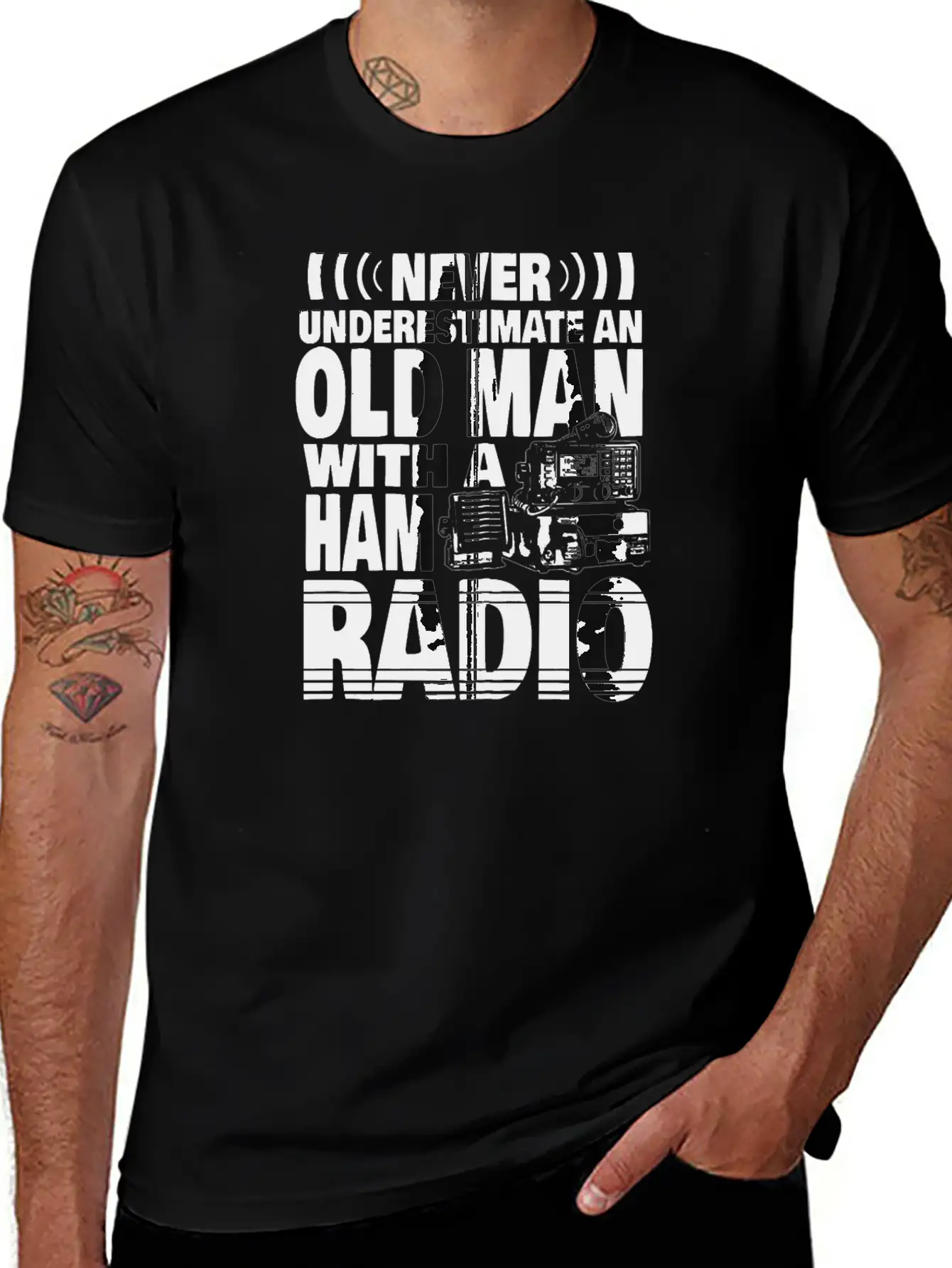 Never Underestimate An Old Man With A Ham Radio Relaxed Everyday Tee – Lightweight And Durable Cotton