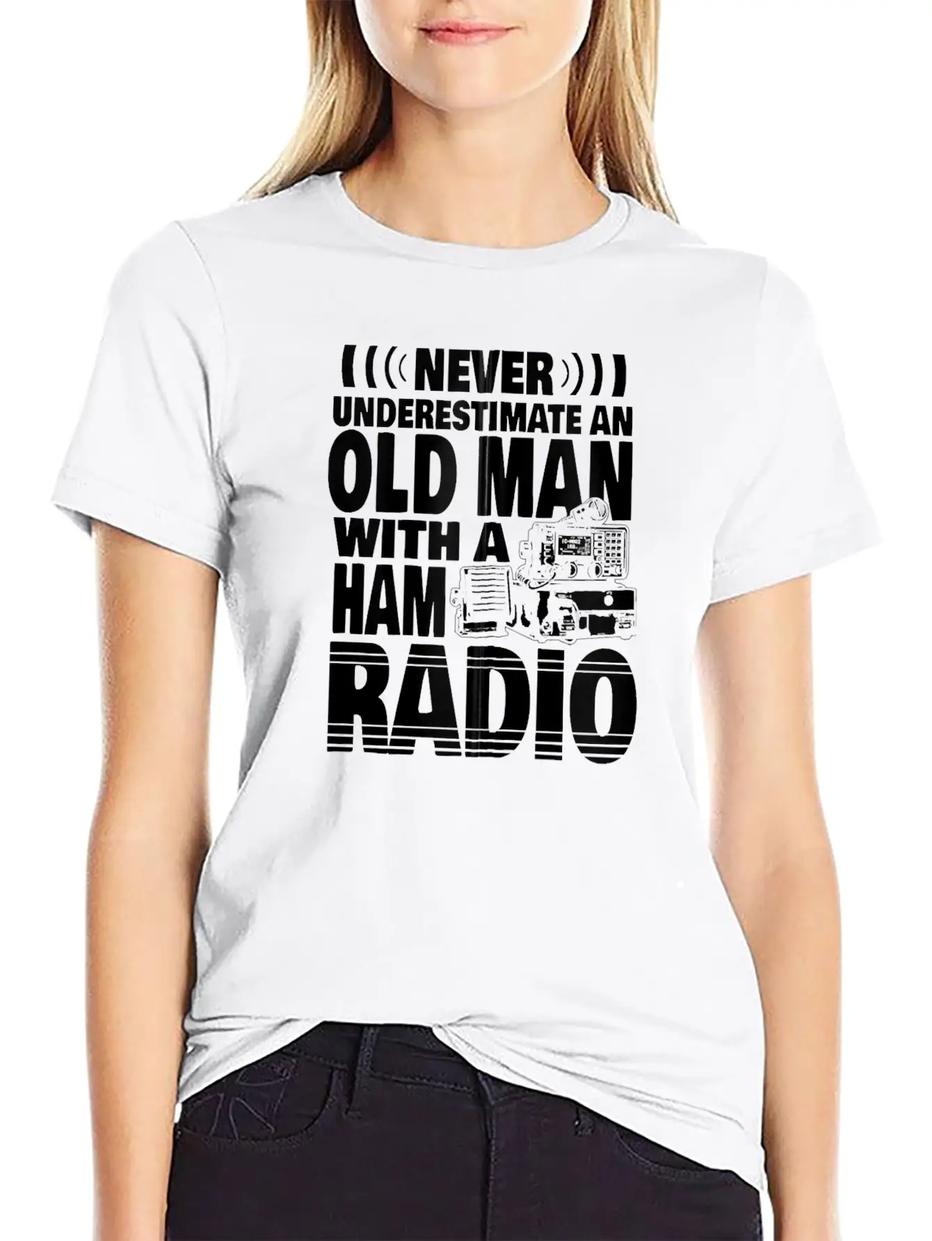 Never Underestimate An Old Man With A Ham Radio Relaxed Everyday Tee – Lightweight And Durable Cotton