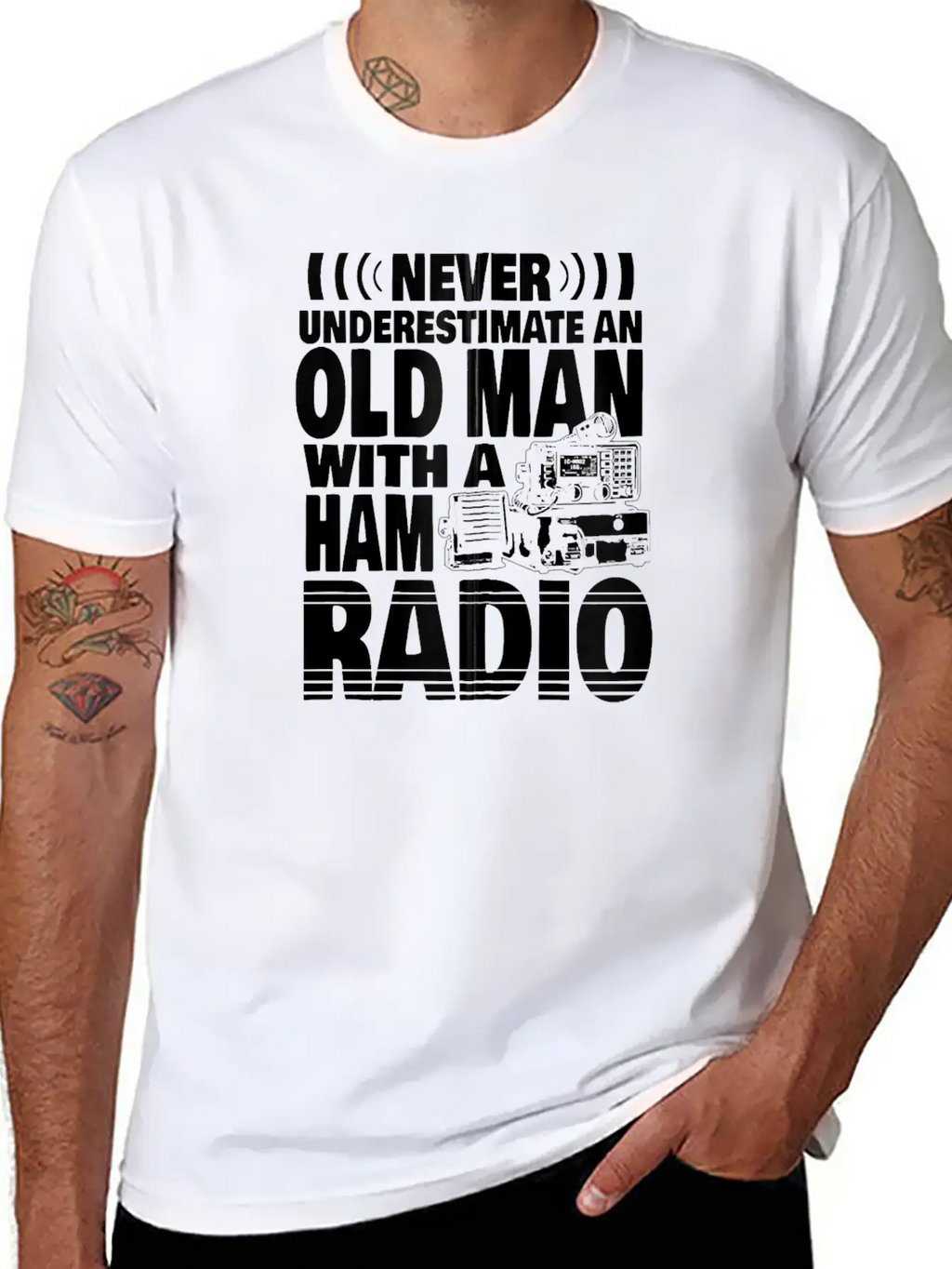 Never Underestimate An Old Man With A Ham Radio Relaxed Everyday Tee – Lightweight And Durable Cotton