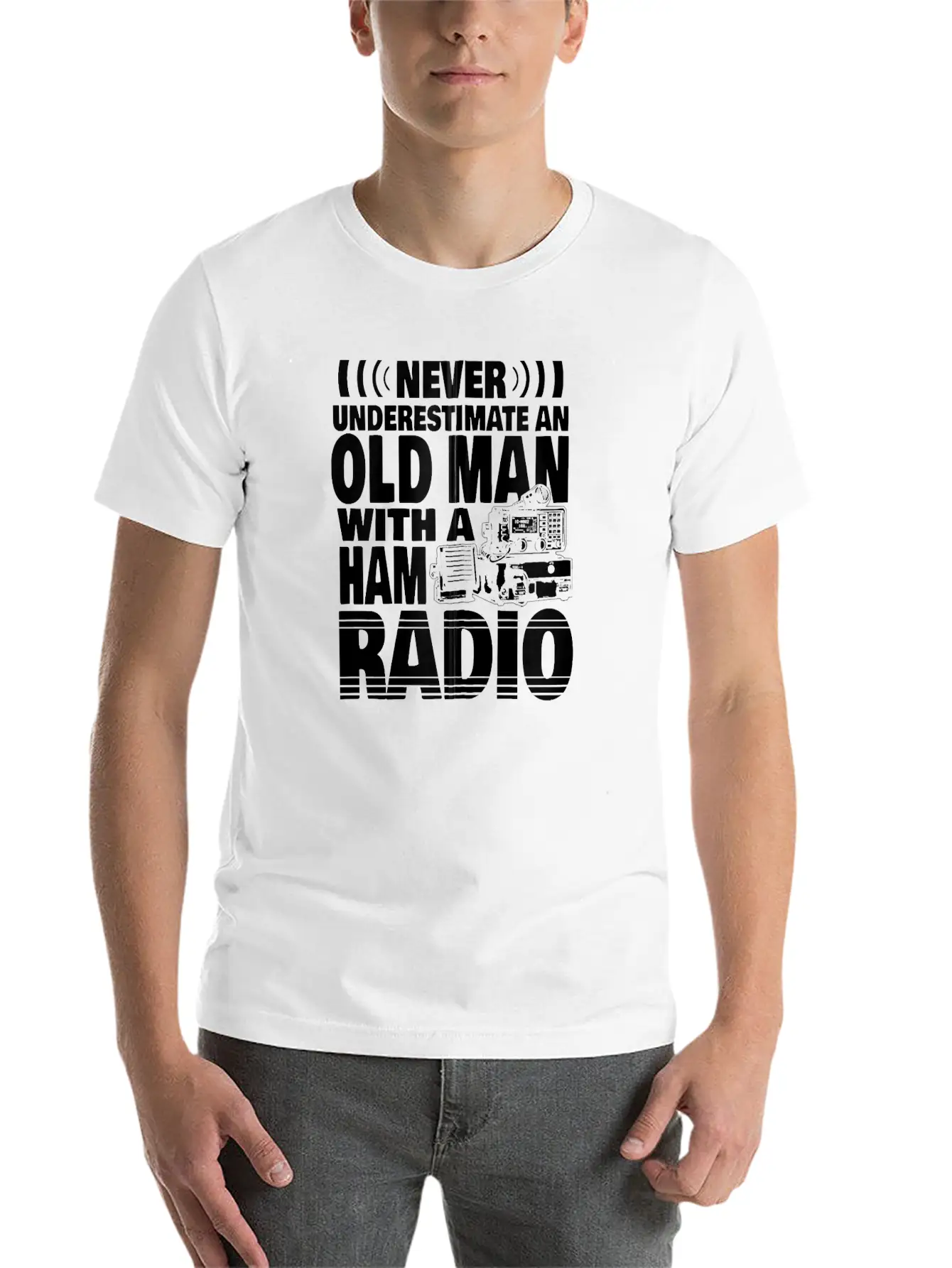 Never Underestimate An Old Man With A Ham Radio Relaxed Everyday Tee – Lightweight And Durable Cotton