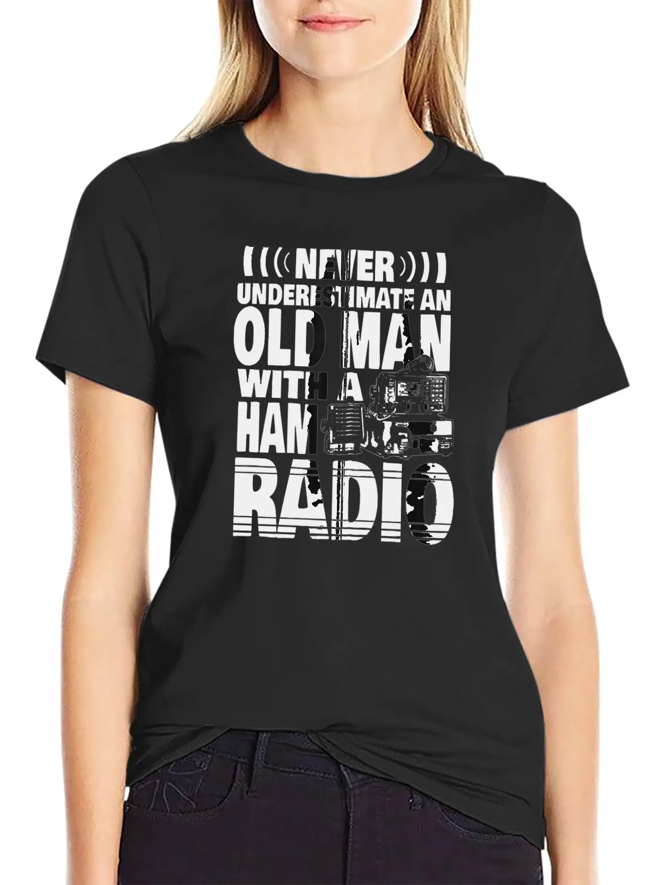 Never Underestimate An Old Man With A Ham Radio Relaxed Everyday Tee – Lightweight And Durable Cotton