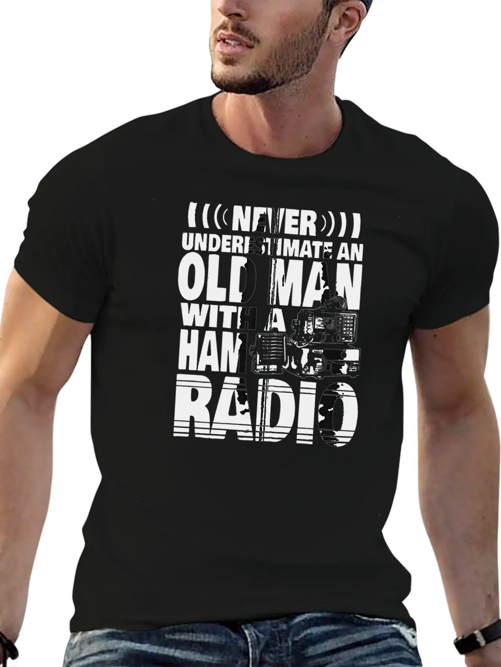 Never Underestimate An Old Man With A Ham Radio Relaxed Everyday Tee – Lightweight And Durable Cotton