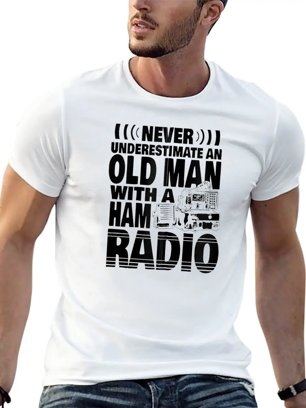 Never Underestimate An Old Man With A Ham Radio Relaxed Everyday Tee – Lightweight And Durable Cotton