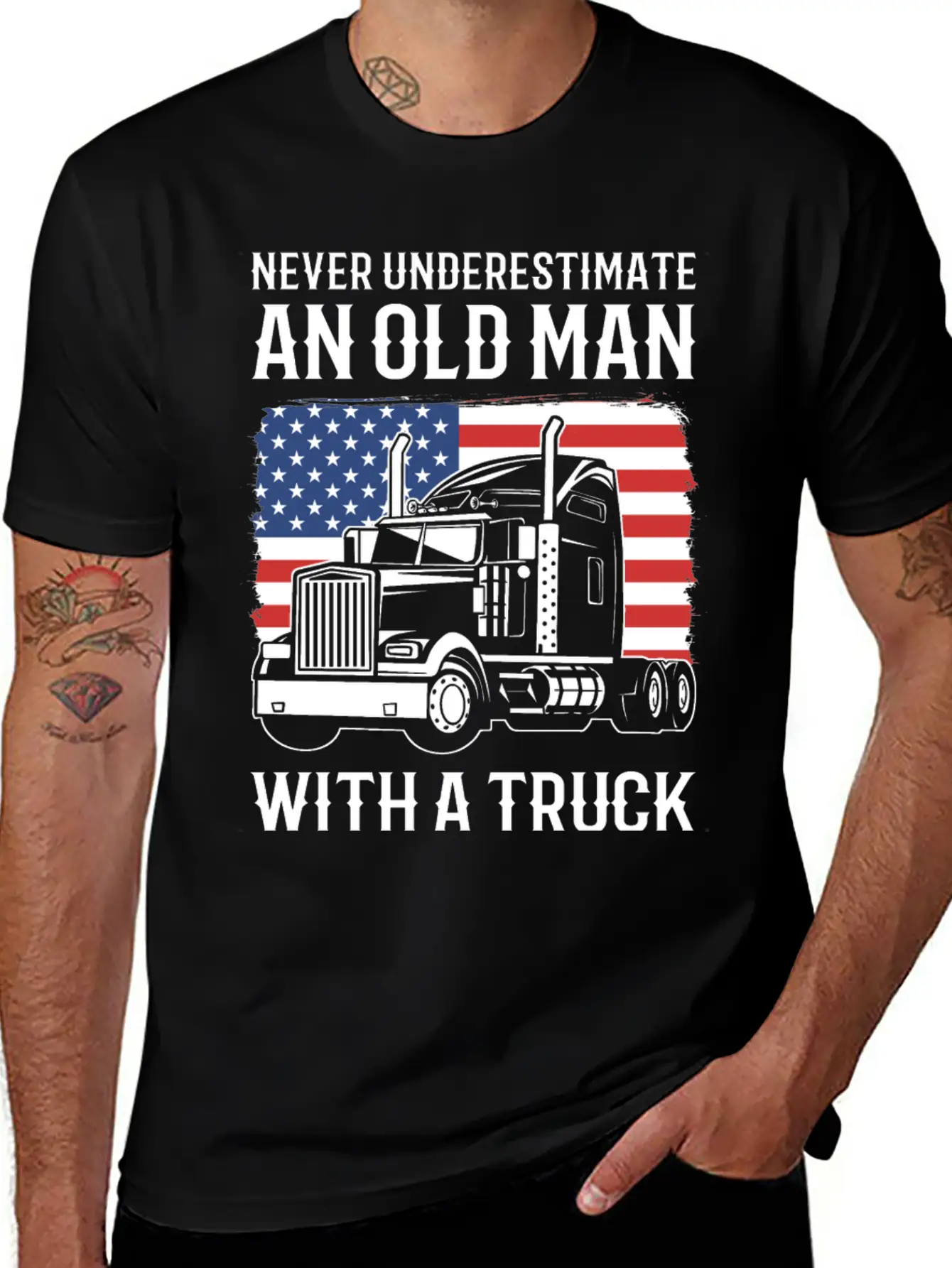 Never Underestimate An Old Man With A Truck Driver Classic Cotton Tee – Unisex Comfort For Any Season