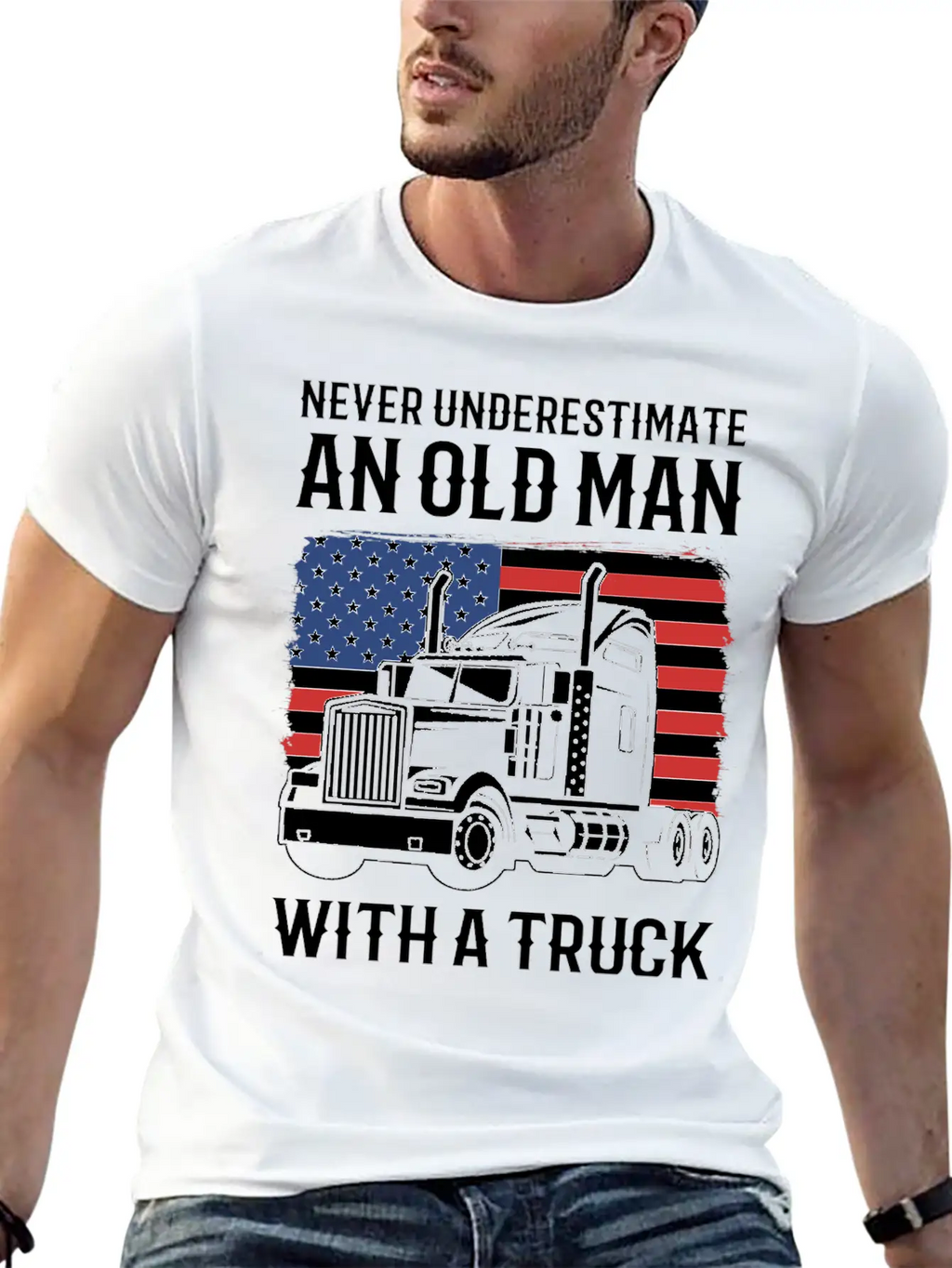 Never Underestimate An Old Man With A Truck Driver Classic Cotton Tee – Unisex Comfort For Any Season