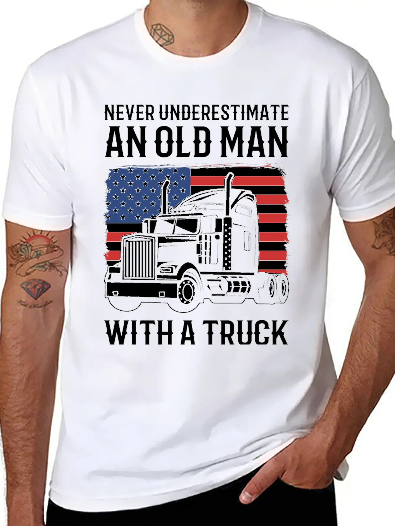 Never Underestimate An Old Man With A Truck Driver Classic Cotton Tee – Unisex Comfort For Any Season