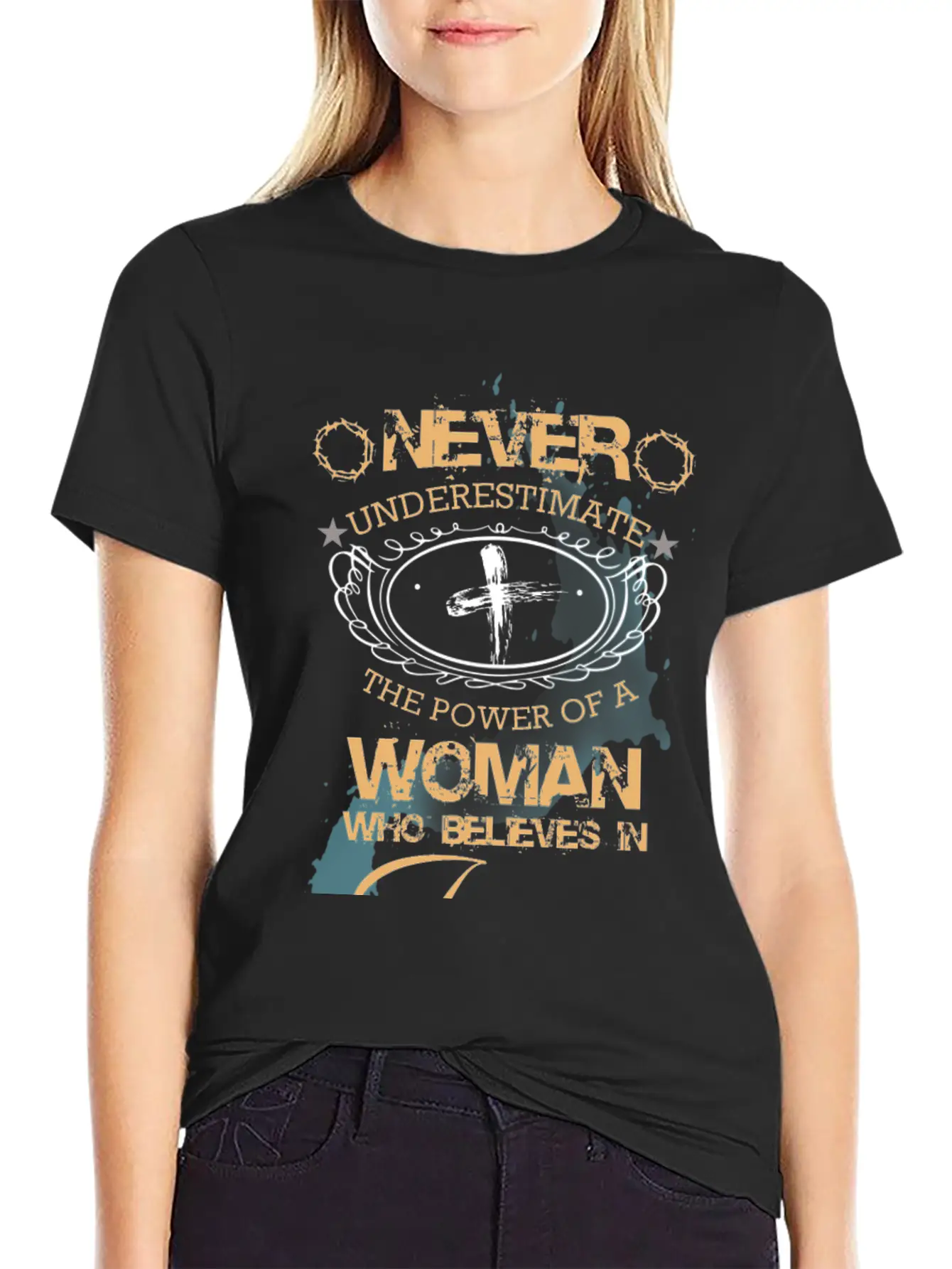 NEVER UNDERESTIMATE THE POWER OF THE WOMAN Classic Cotton Tee – Unisex Comfort For Any Season