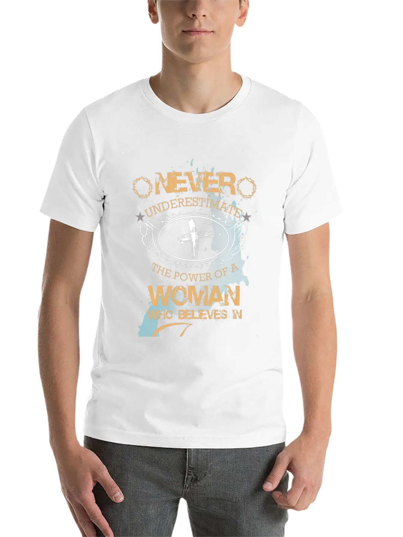 NEVER UNDERESTIMATE THE POWER OF THE WOMAN Classic Cotton Tee – Unisex Comfort For Any Season