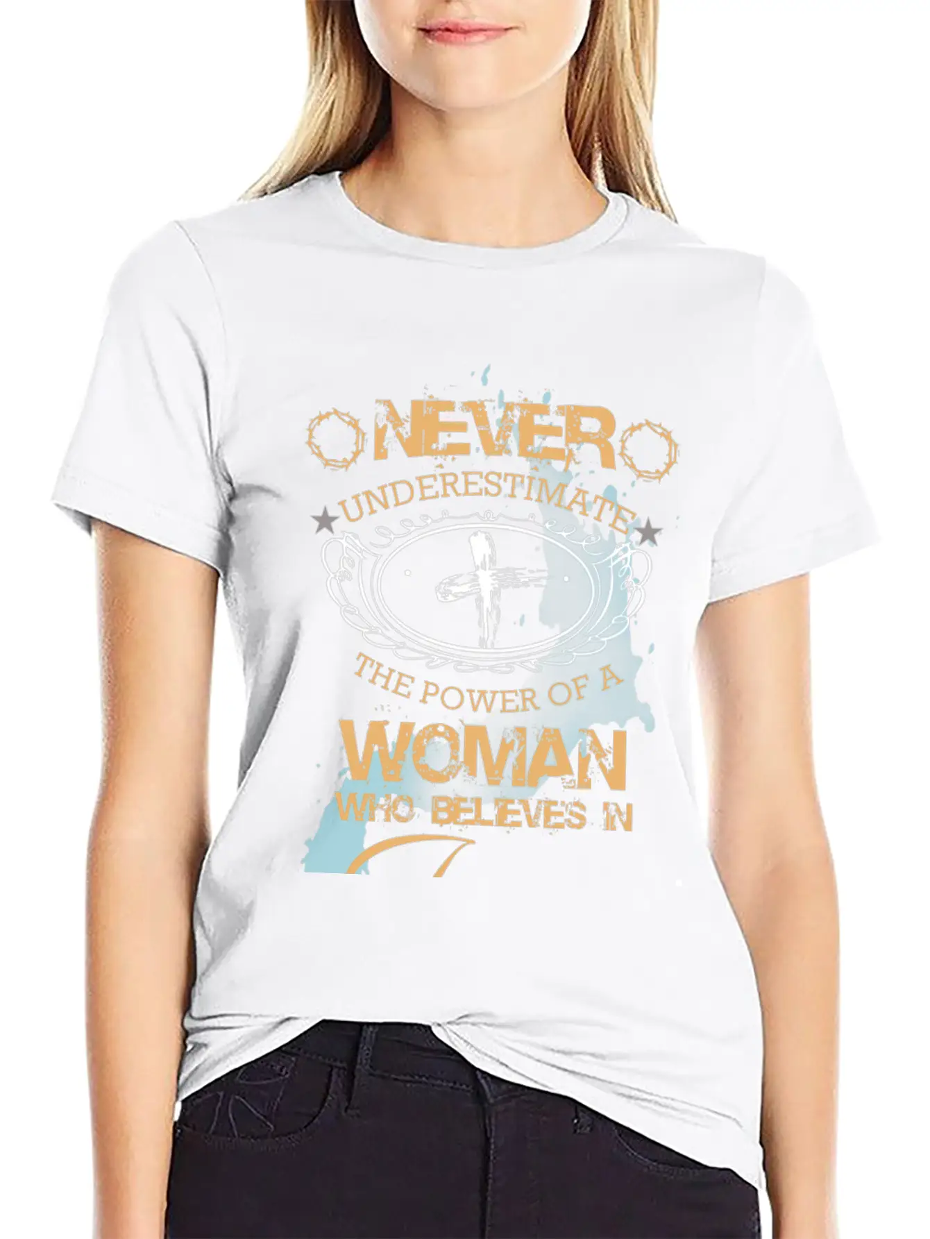 NEVER UNDERESTIMATE THE POWER OF THE WOMAN Classic Cotton Tee – Unisex Comfort For Any Season
