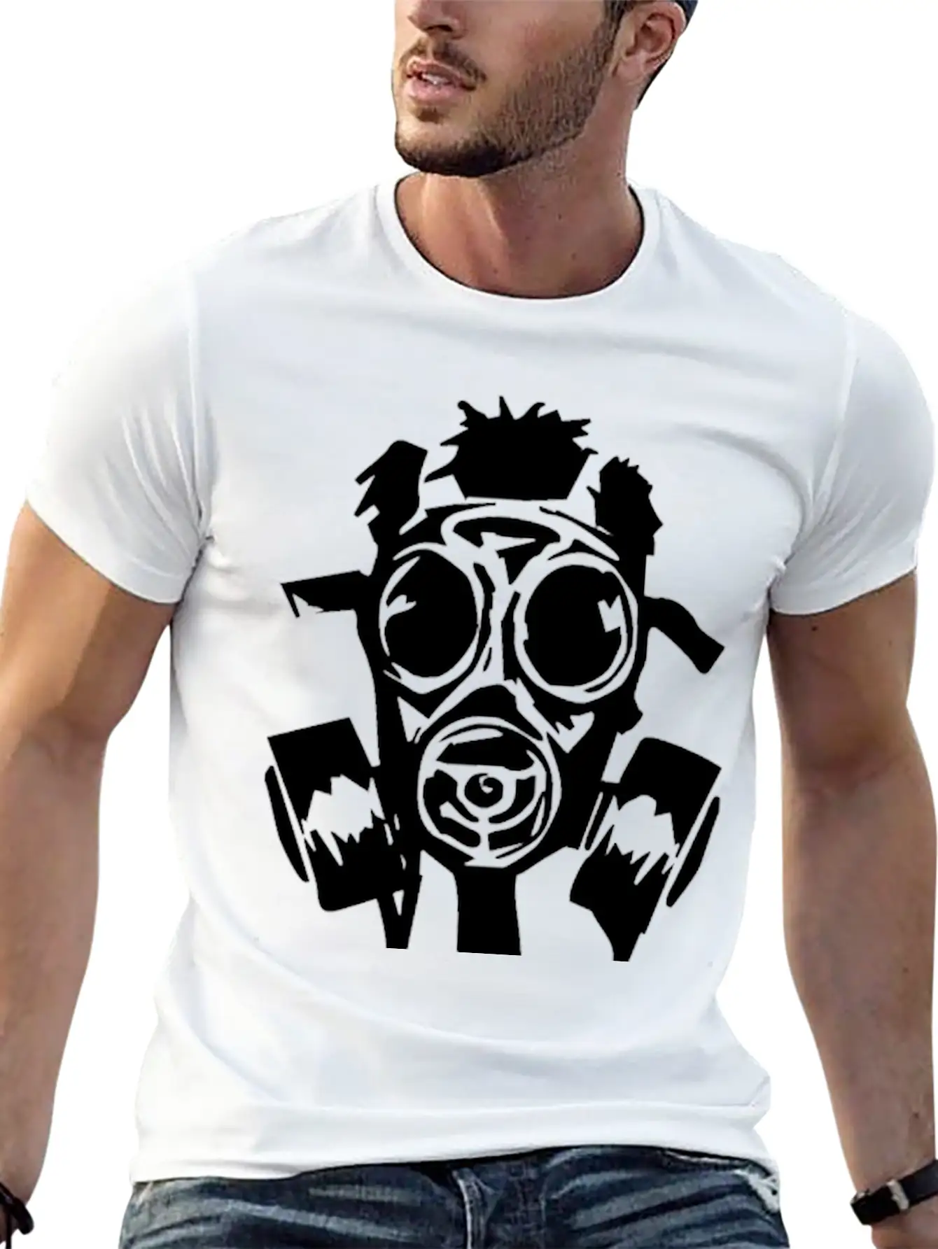 New Gas Mask Breathable Graphic T-Shirt – Perfect For Casual Days