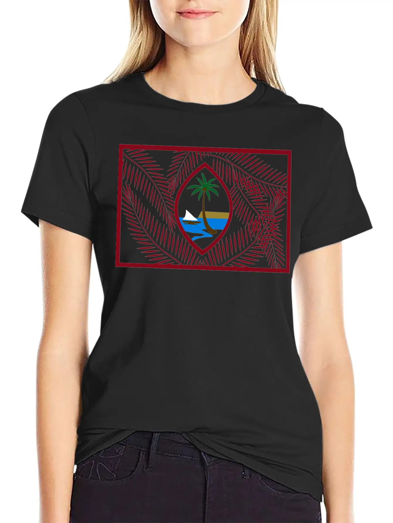 New Guam Flag Palm USA Flag Classic Cotton Tee – Unisex Comfort For Any Season