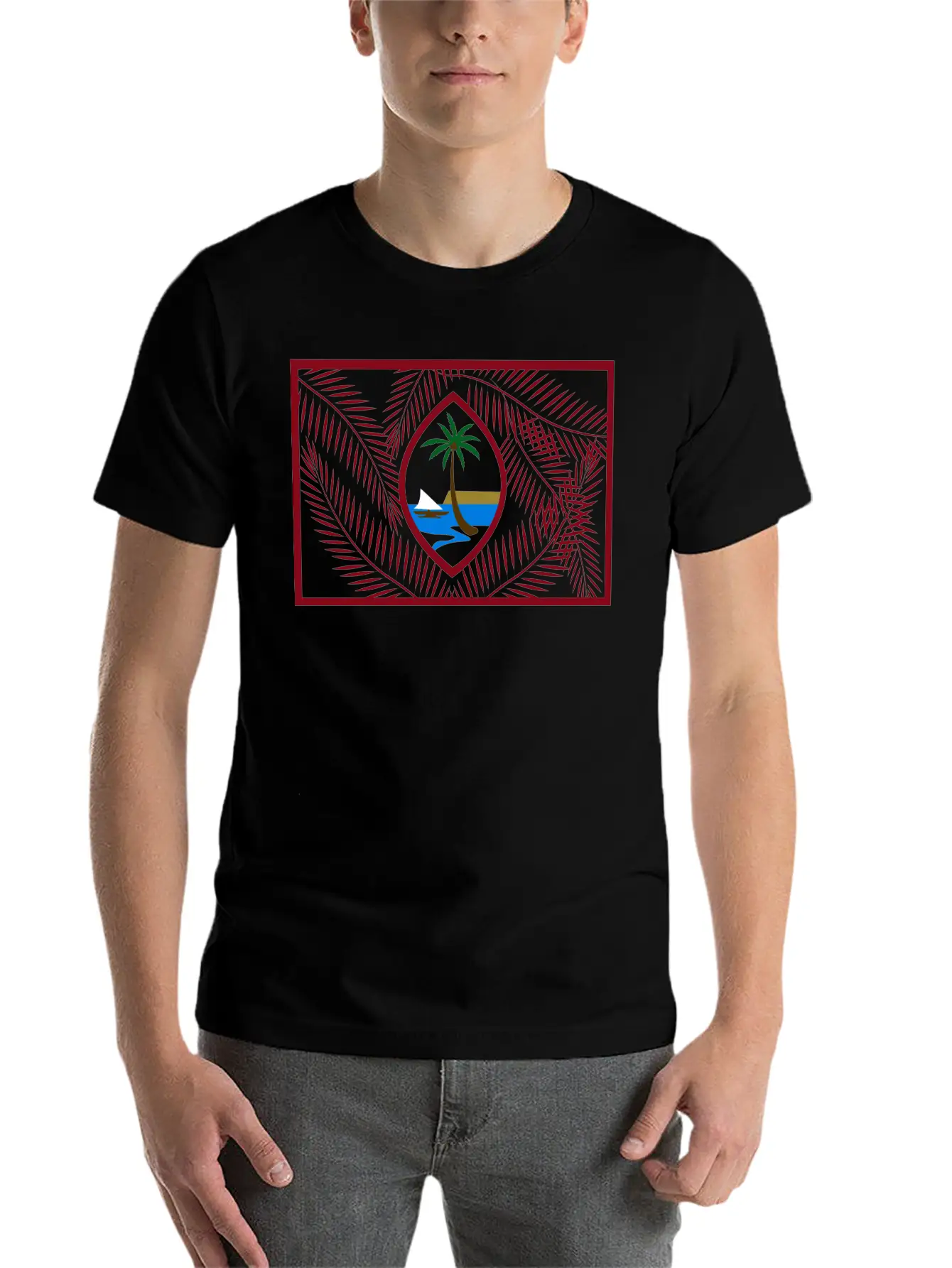 New Guam Flag Palm USA Flag Classic Cotton Tee – Unisex Comfort For Any Season