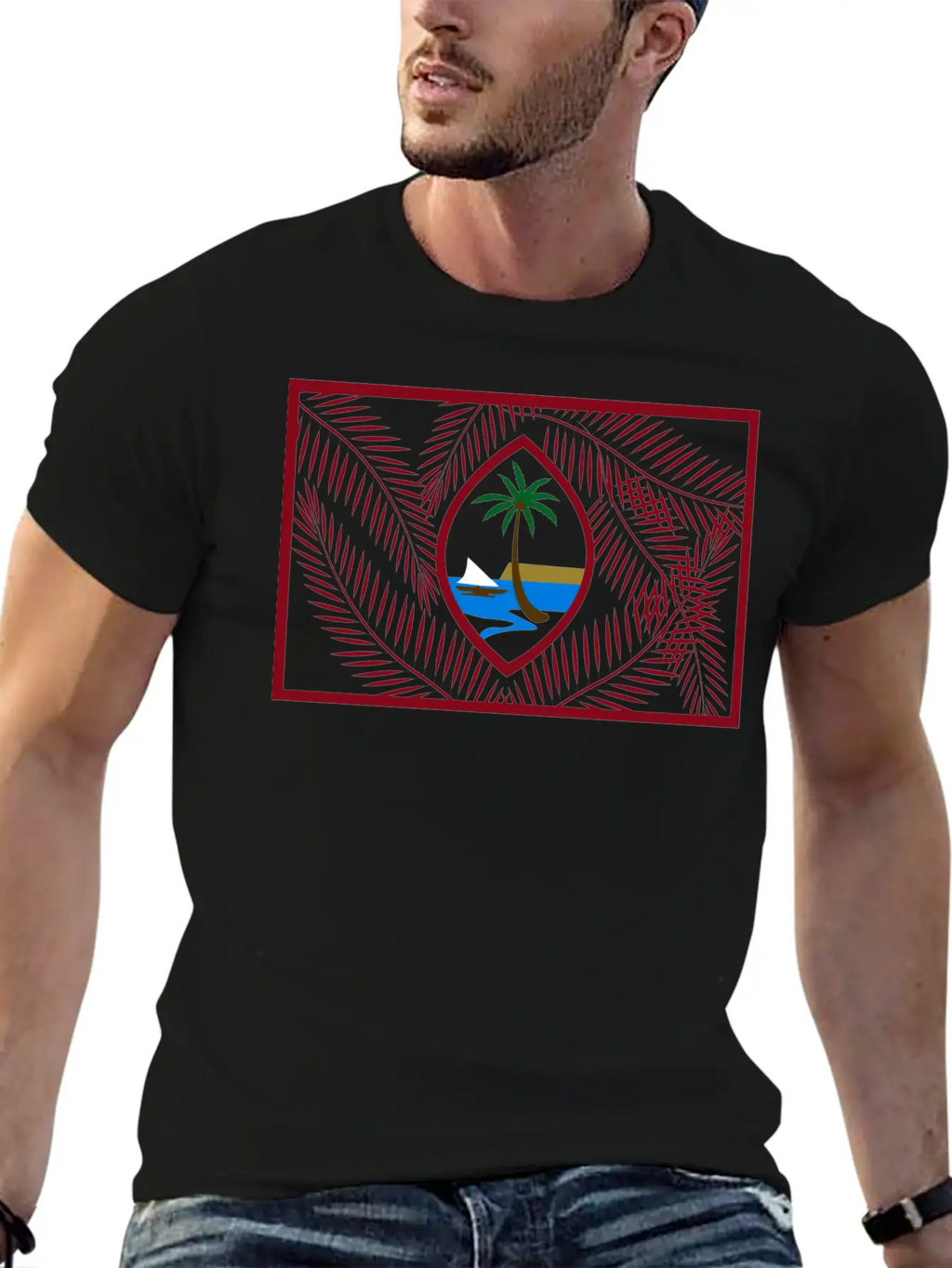 New Guam Flag Palm USA Flag Classic Cotton Tee – Unisex Comfort For Any Season