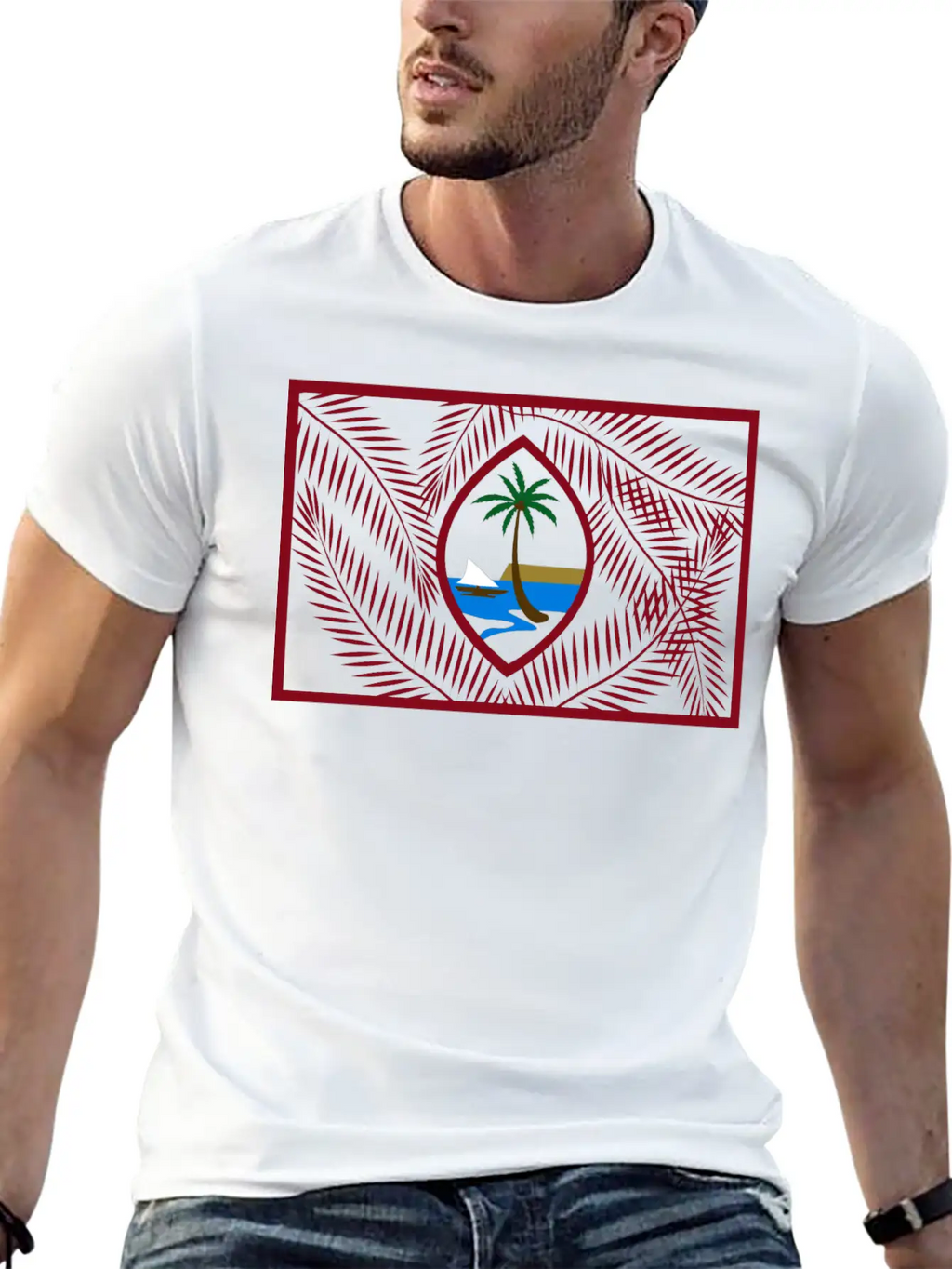 New Guam Flag Palm USA Flag Classic Cotton Tee – Unisex Comfort For Any Season