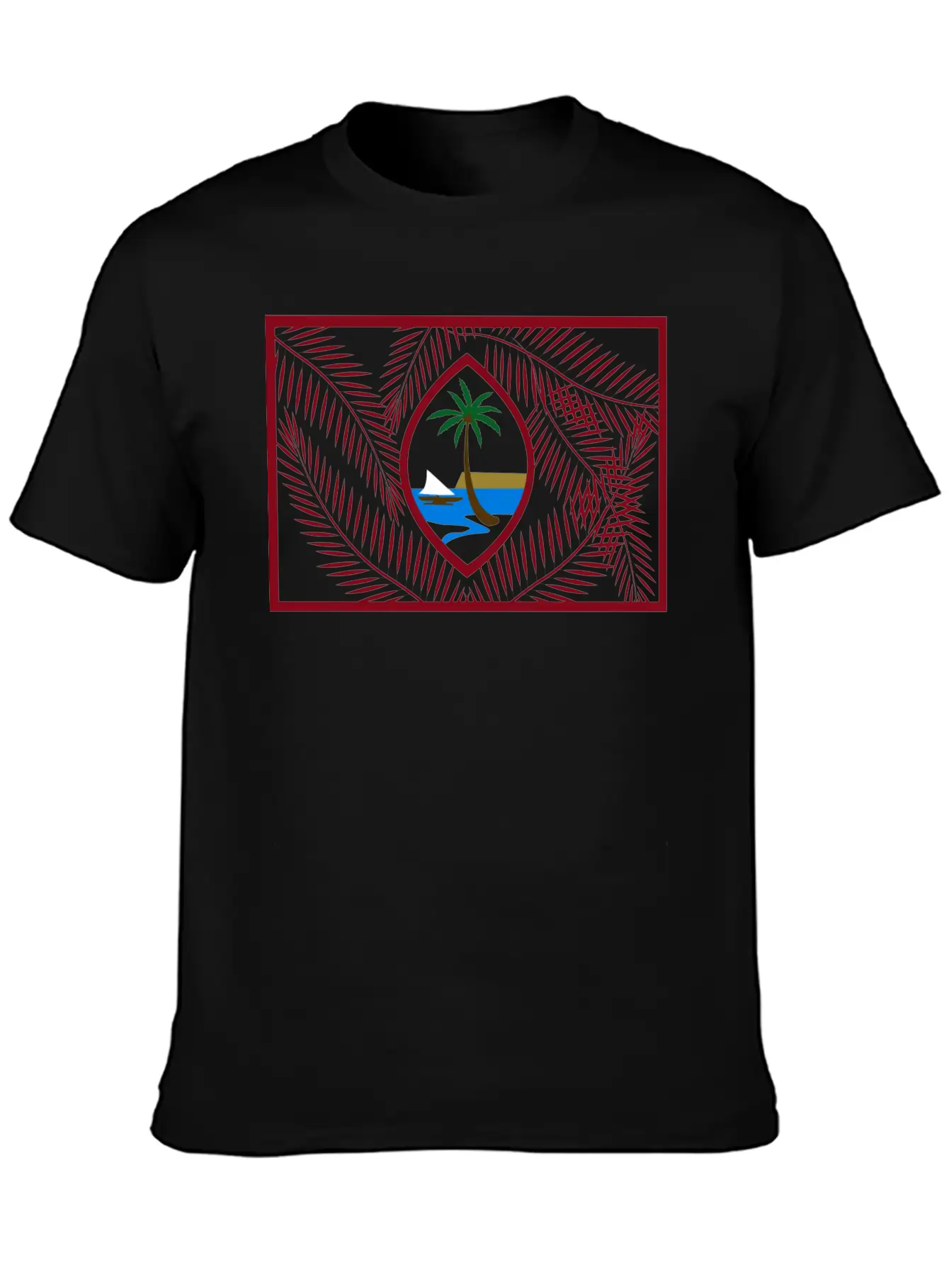 New Guam Flag Palm USA Flag Classic Cotton Tee – Unisex Comfort For Any Season