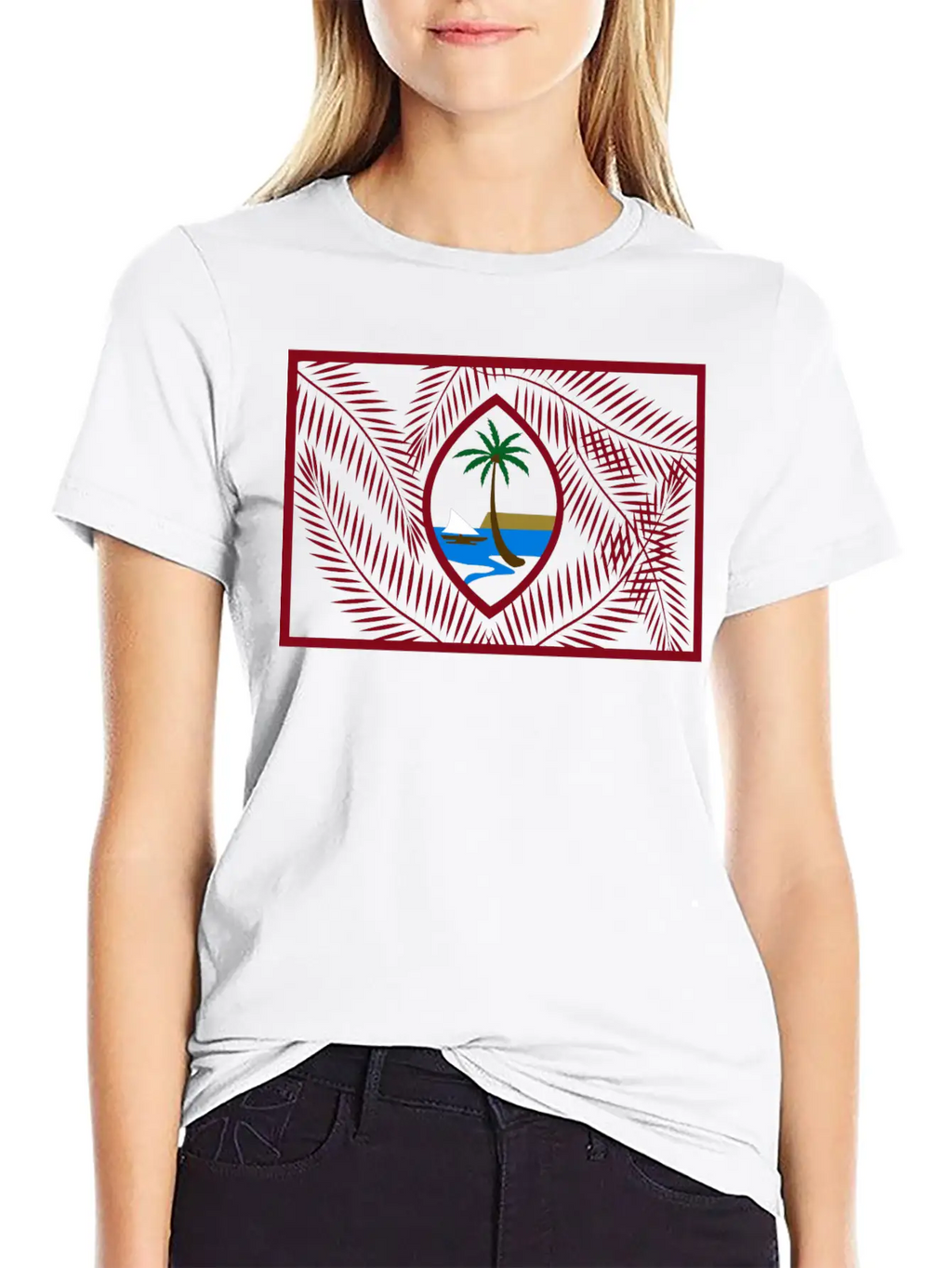 New Guam Flag Palm USA Flag Classic Cotton Tee – Unisex Comfort For Any Season