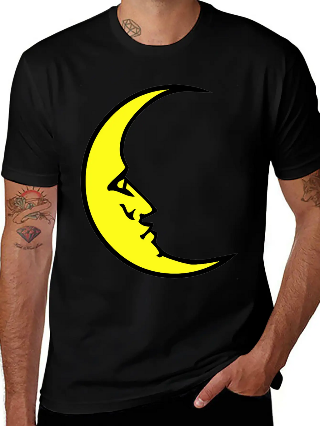 New Moon Face Crescent Classic Cotton Tee – Unisex Comfort For Any Season