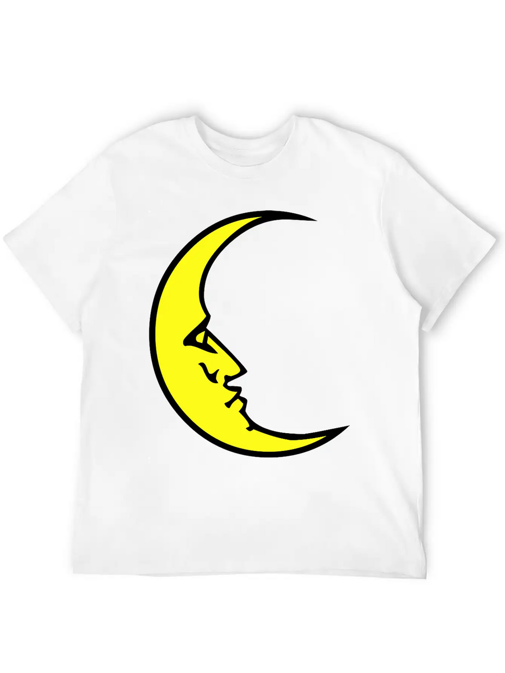 New Moon Face Crescent Classic Cotton Tee – Unisex Comfort For Any Season