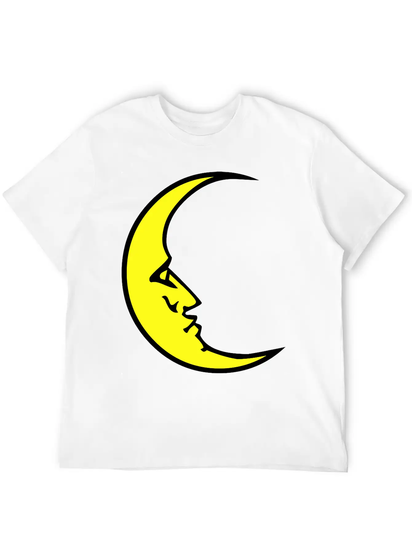 New Moon Face Crescent Classic Cotton Tee – Unisex Comfort For Any Season