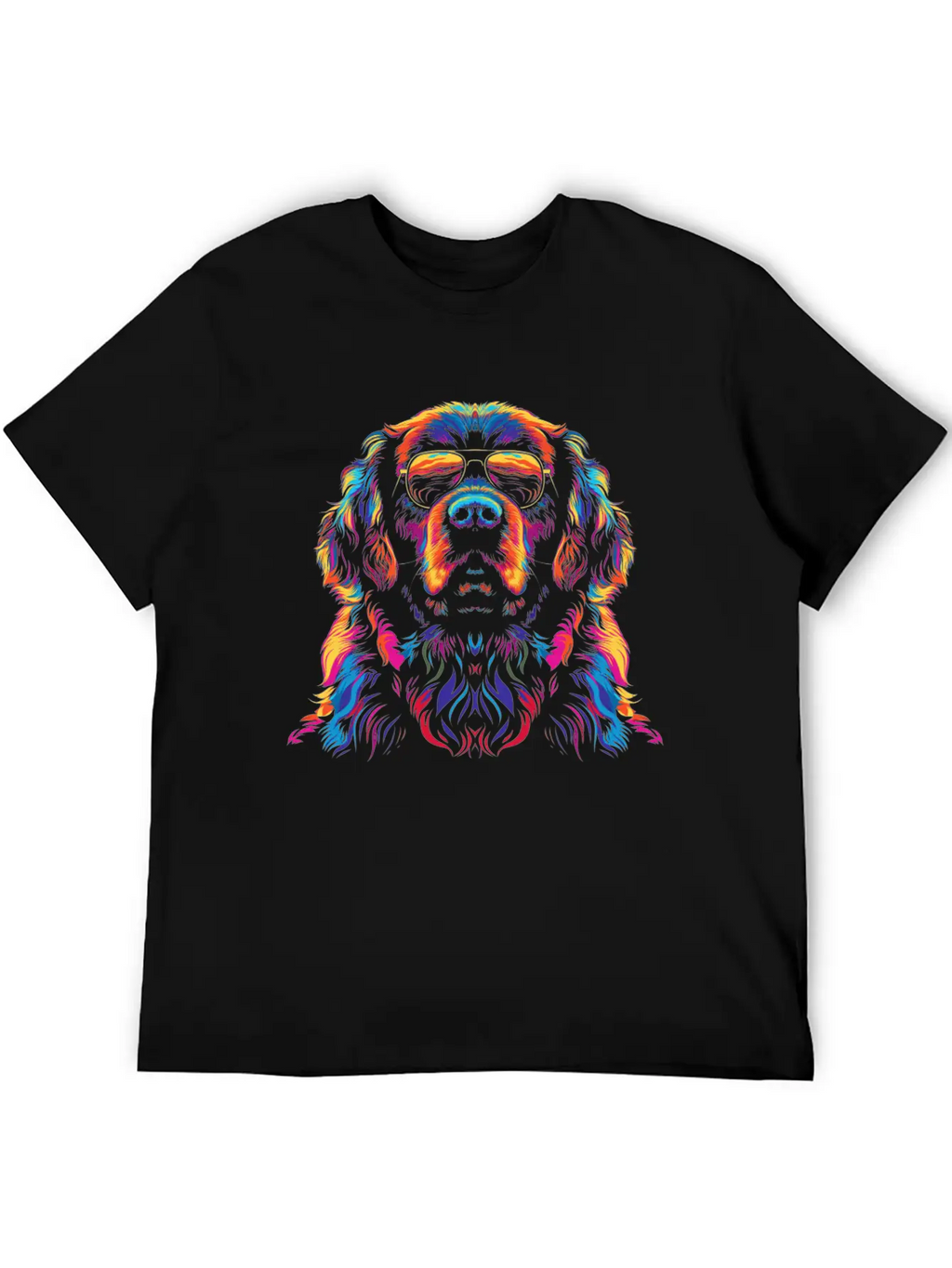 Newfoundland Dog Dog Sunglasses Popart Essential Cotton Tee For Daily Outfits – Unisex Style