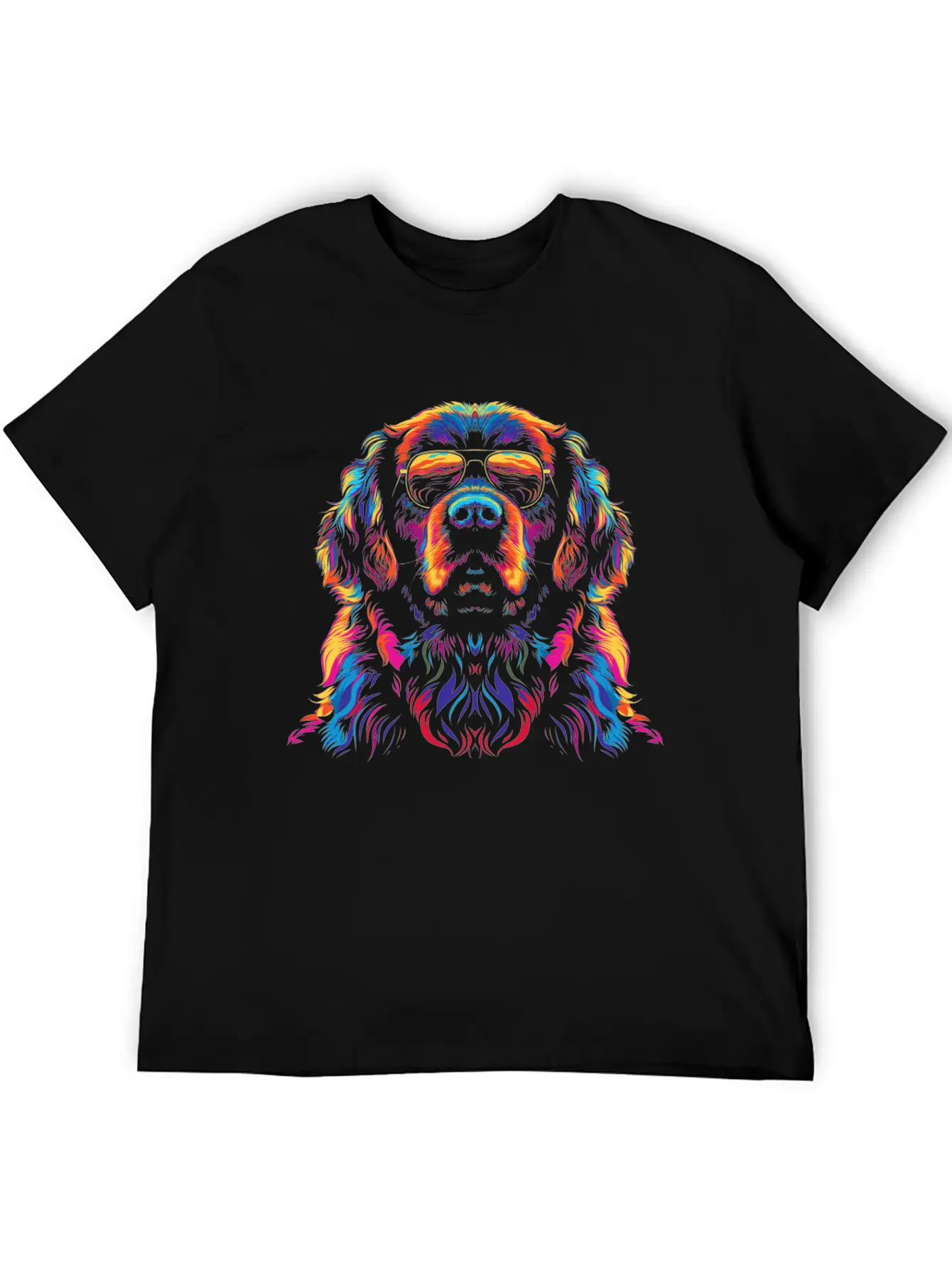 Newfoundland Dog Dog Sunglasses Popart Essential Cotton Tee For Daily Outfits – Unisex Style
