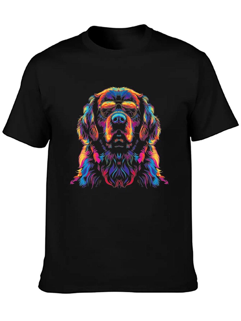 Newfoundland Dog Dog Sunglasses Popart Essential Cotton Tee For Daily Outfits – Unisex Style