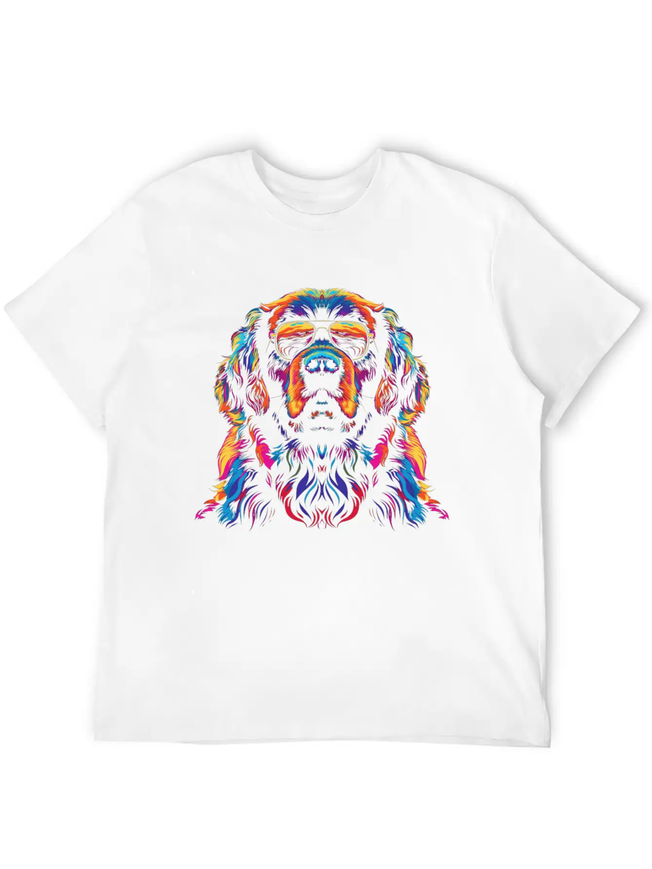 Newfoundland Dog Dog Sunglasses Popart Essential Cotton Tee For Daily Outfits – Unisex Style