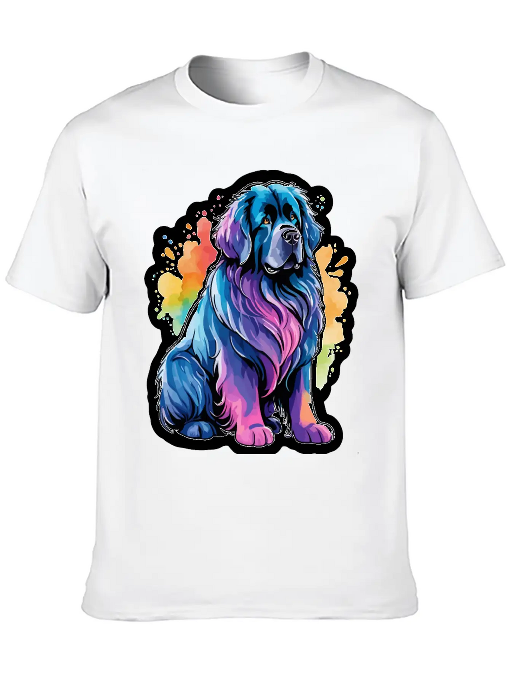 Newfoundland Dog Watercolor Stylish Everyday T-Shirt – Unisex Basic Cotton Tee