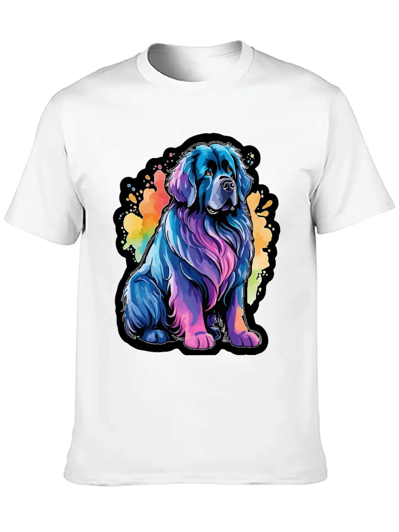 Newfoundland Dog Watercolor Stylish Everyday T-Shirt – Unisex Basic Cotton Tee