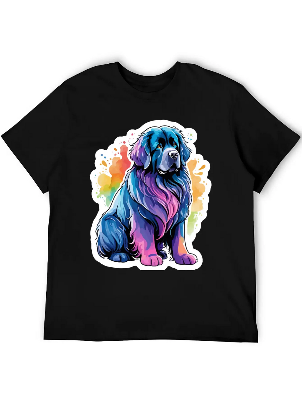 Newfoundland Dog Watercolor Stylish Everyday T-Shirt – Unisex Basic Cotton Tee