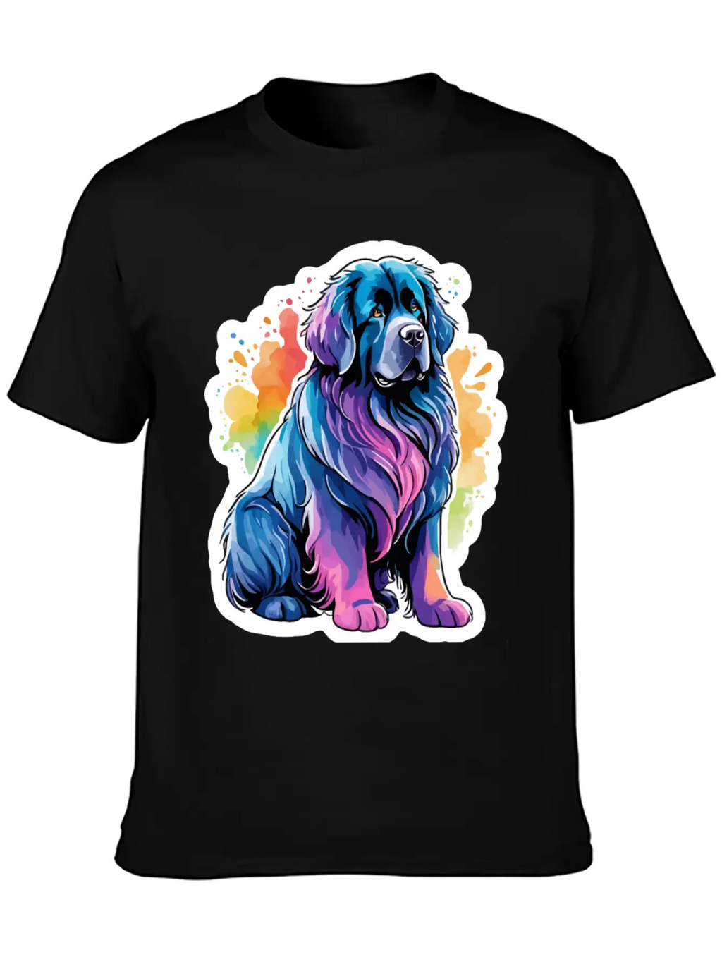 Newfoundland Dog Watercolor Stylish Everyday T-Shirt – Unisex Basic Cotton Tee