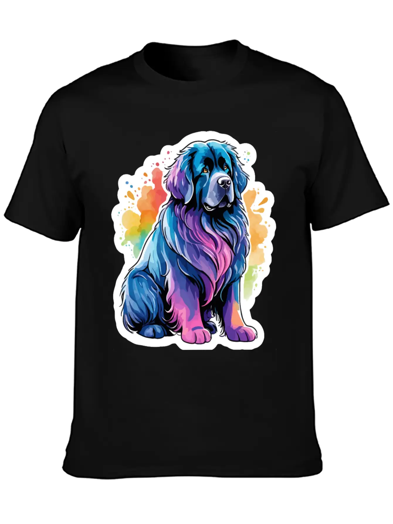 Newfoundland Dog Watercolor Stylish Everyday T-Shirt – Unisex Basic Cotton Tee