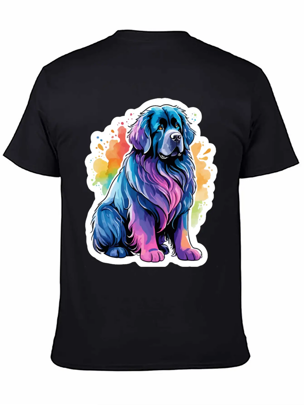 Newfoundland Dog Watercolor Stylish Everyday T-Shirt – Unisex Basic Cotton Tee