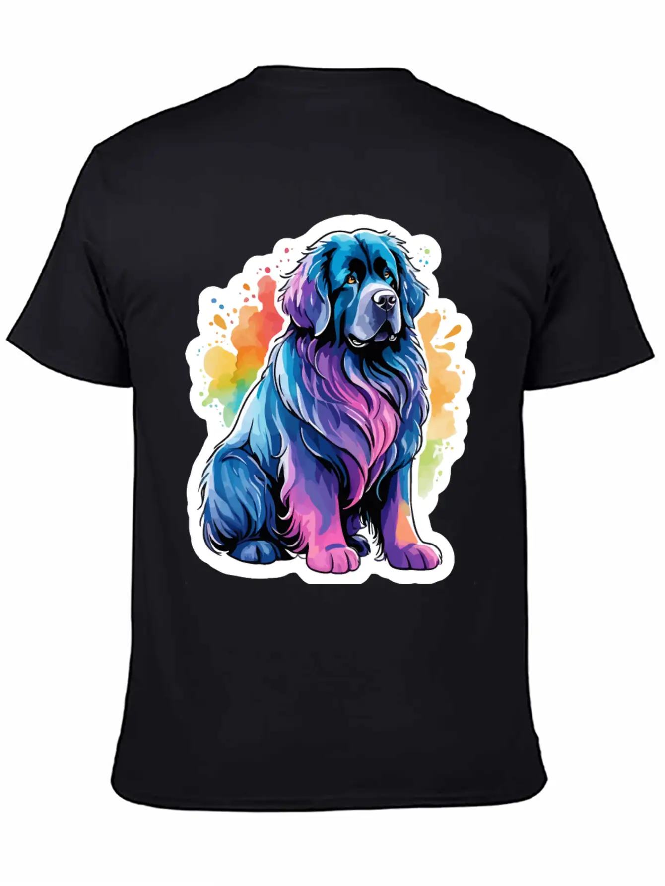 Newfoundland Dog Watercolor Stylish Everyday T-Shirt – Unisex Basic Cotton Tee